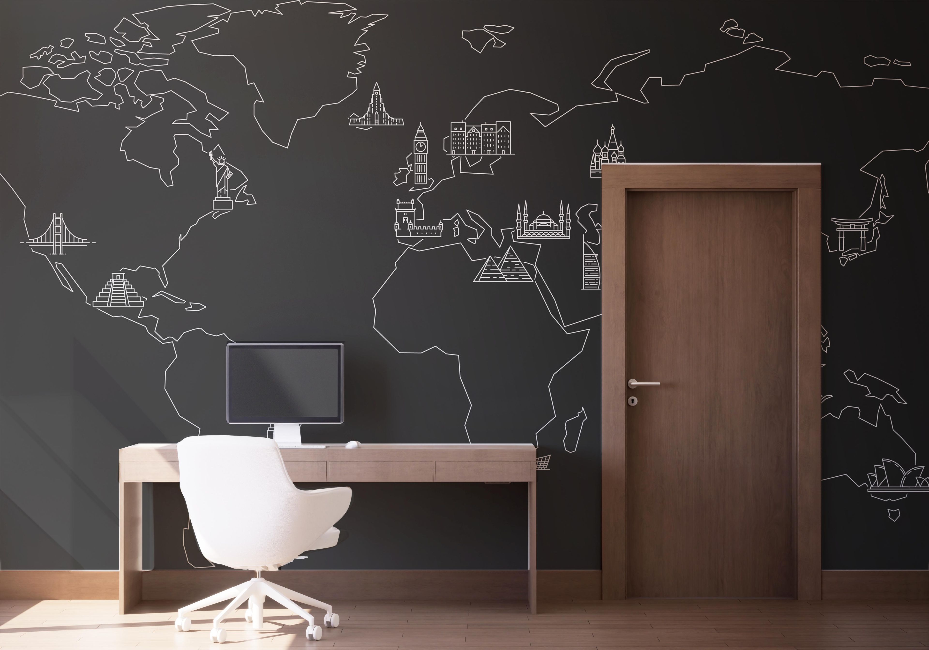 Grey White Map mockup 1