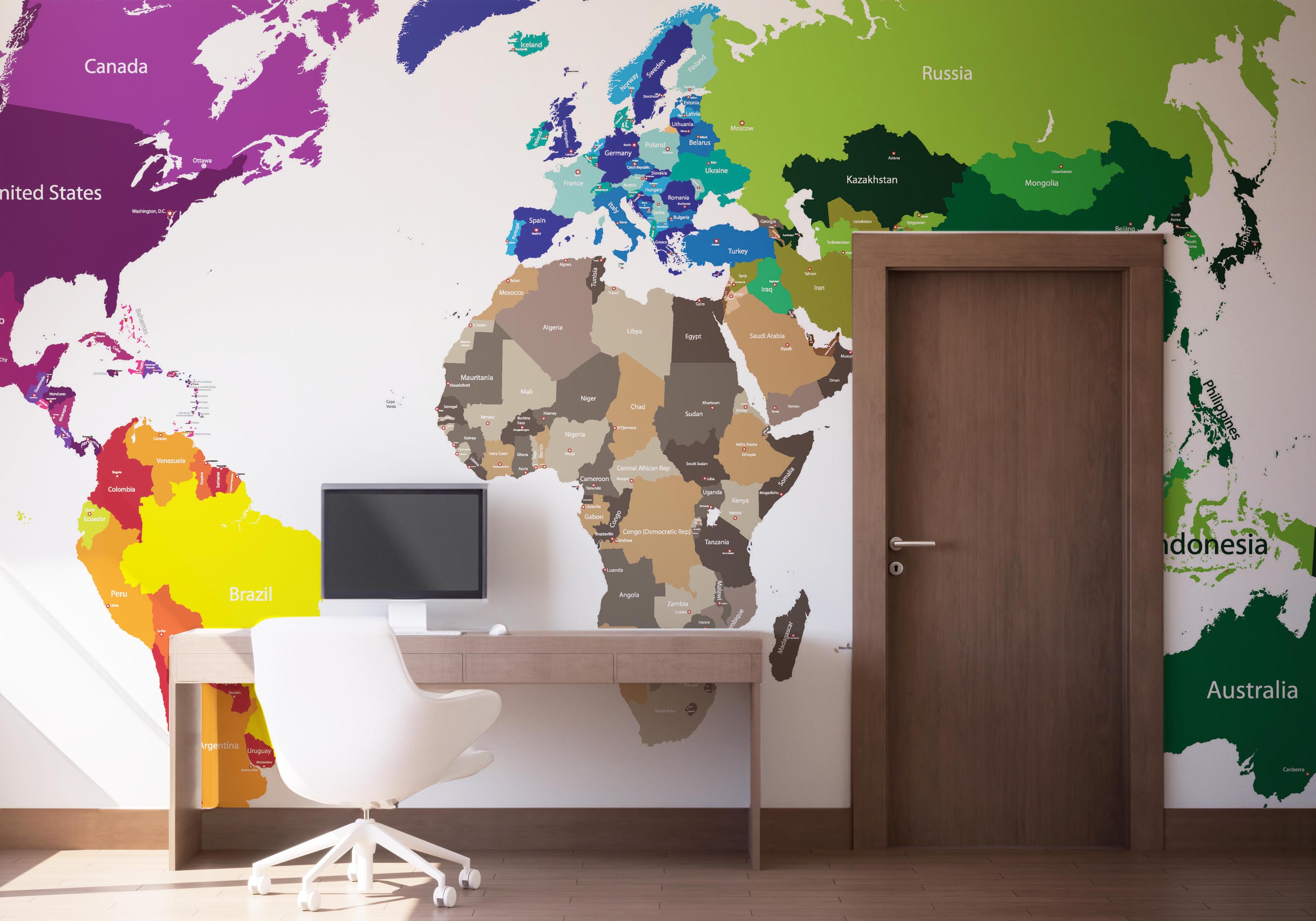 Fototapet Nice Colors Map mockup 1