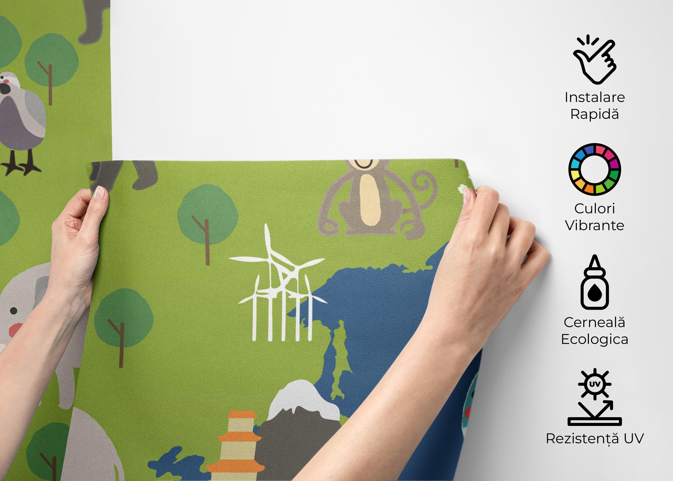 Fototapet Asia Europe Map mockup 2