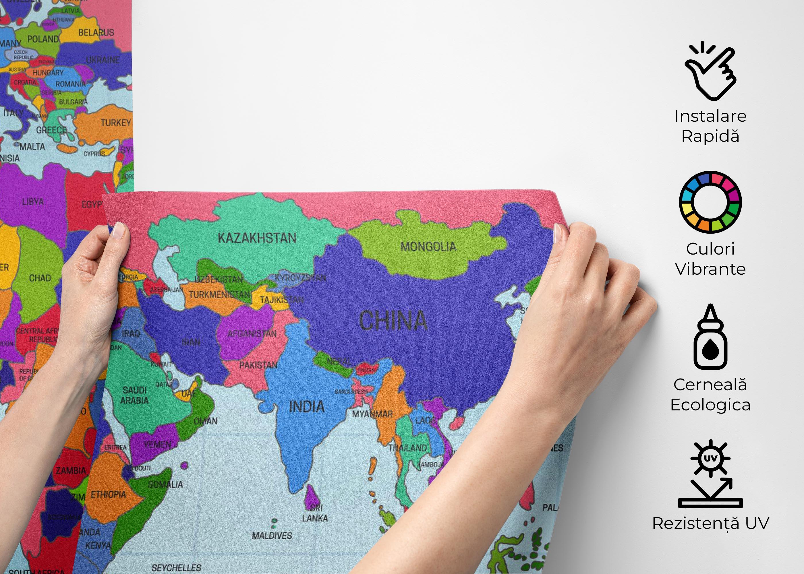 Fototapet Big World Map mockup 2