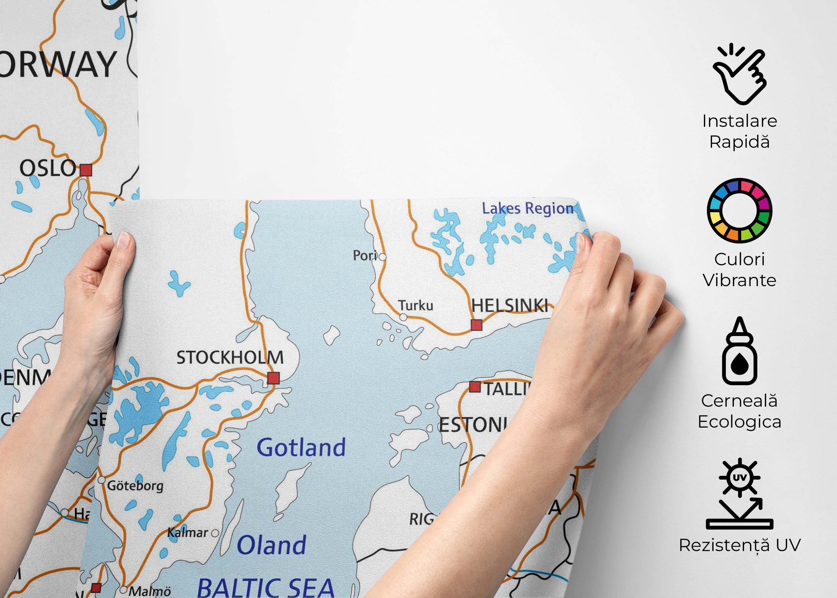 Fototapet Blue Europe Map mockup 2