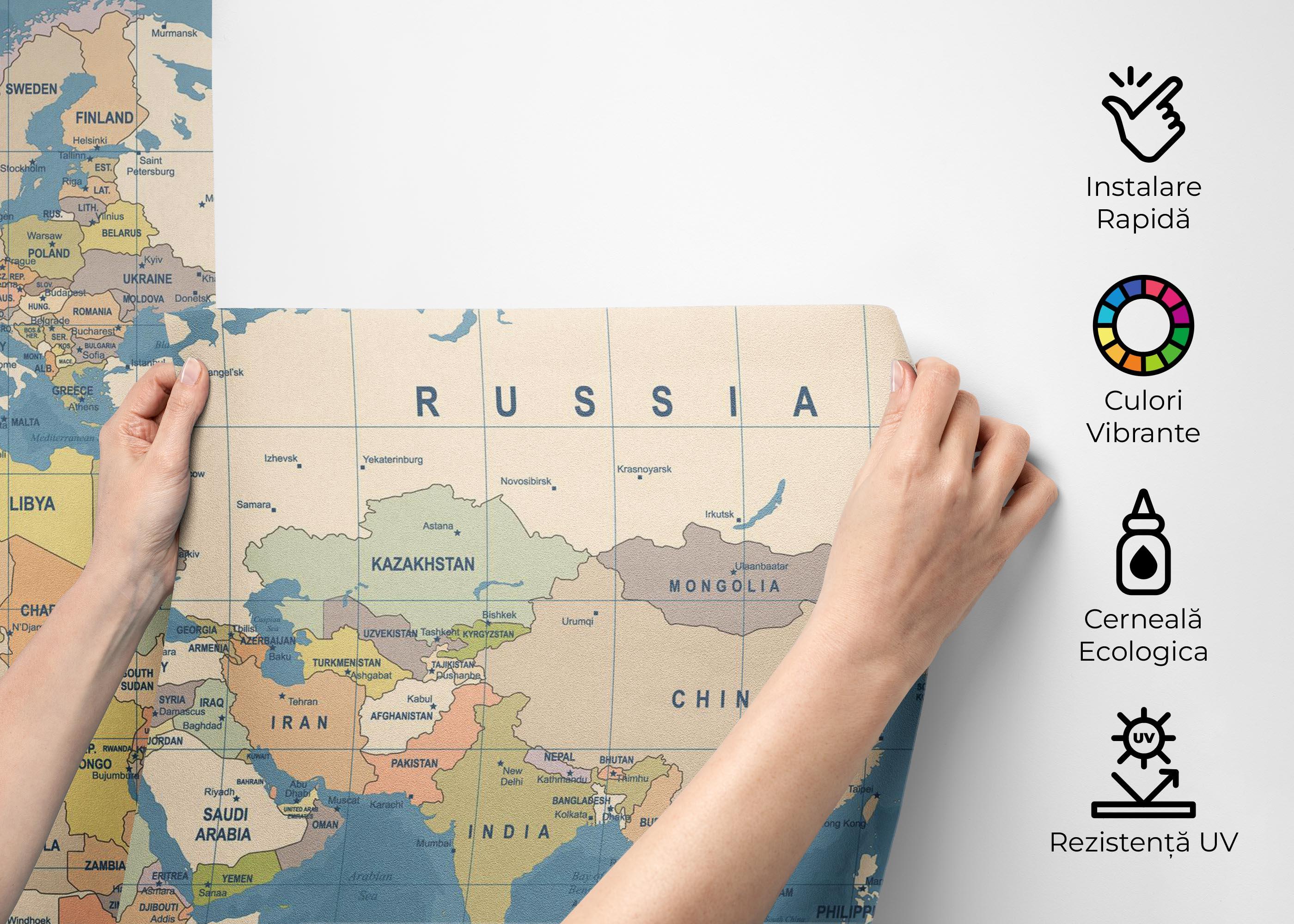 Fototapet Blue Ocean Map mockup 2