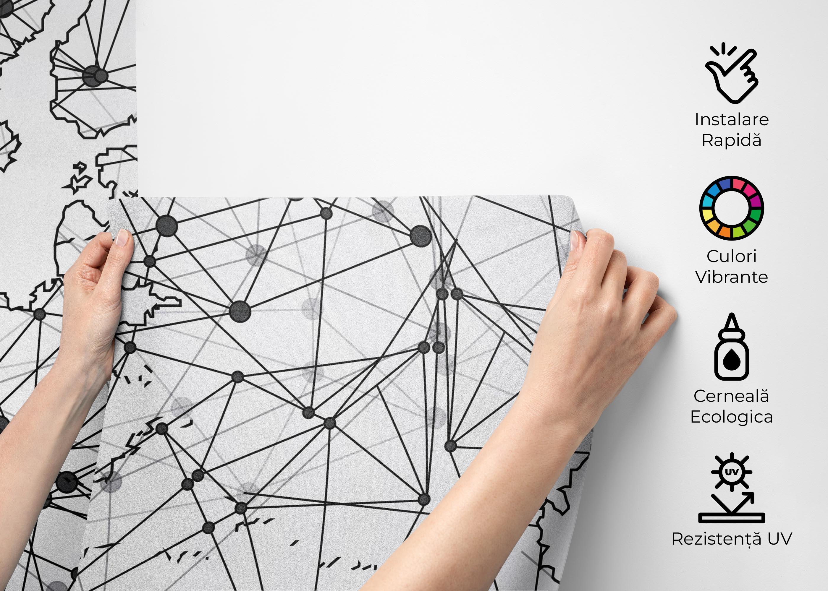 Fototapet Connecting Map mockup 2