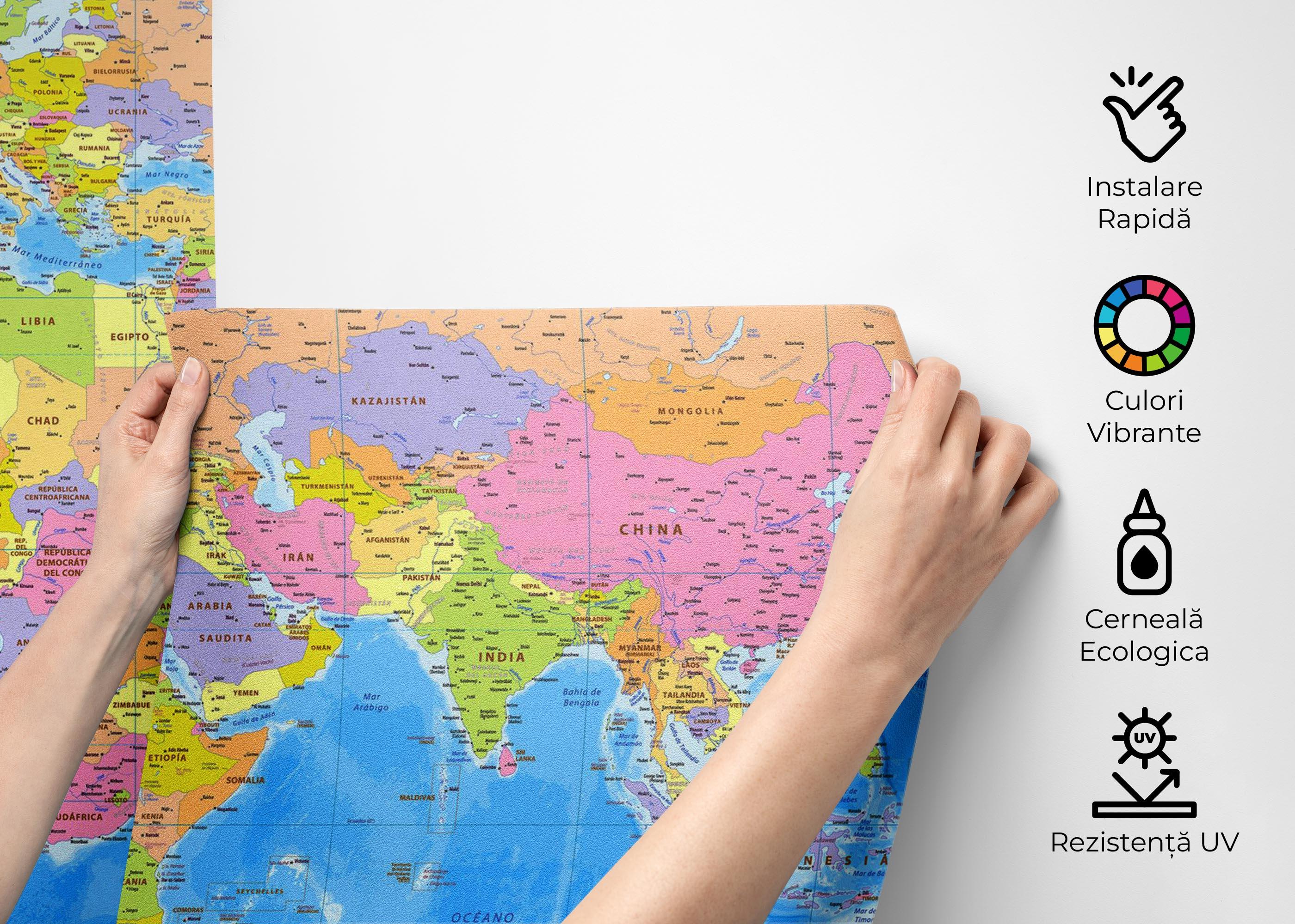 Fototapet Cool World Map mockup 2