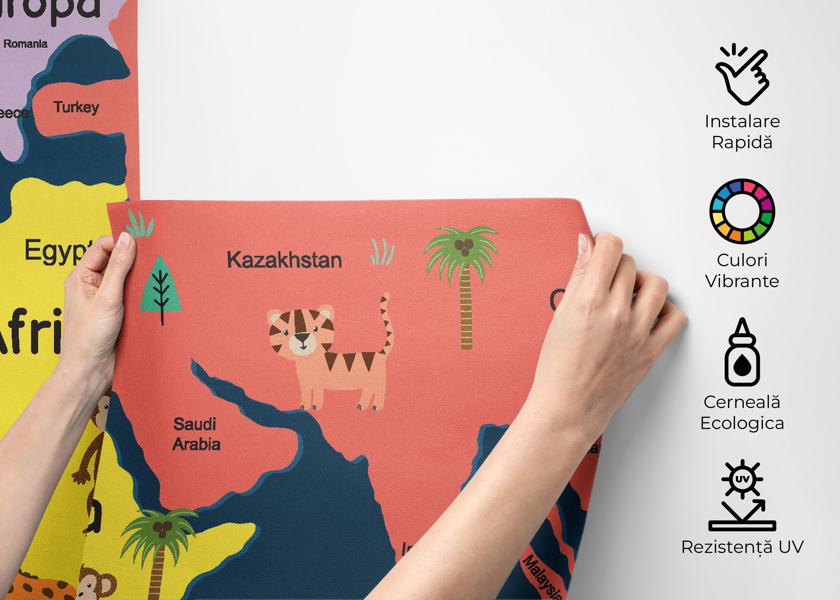 Fototapet Cute Map Art mockup 2