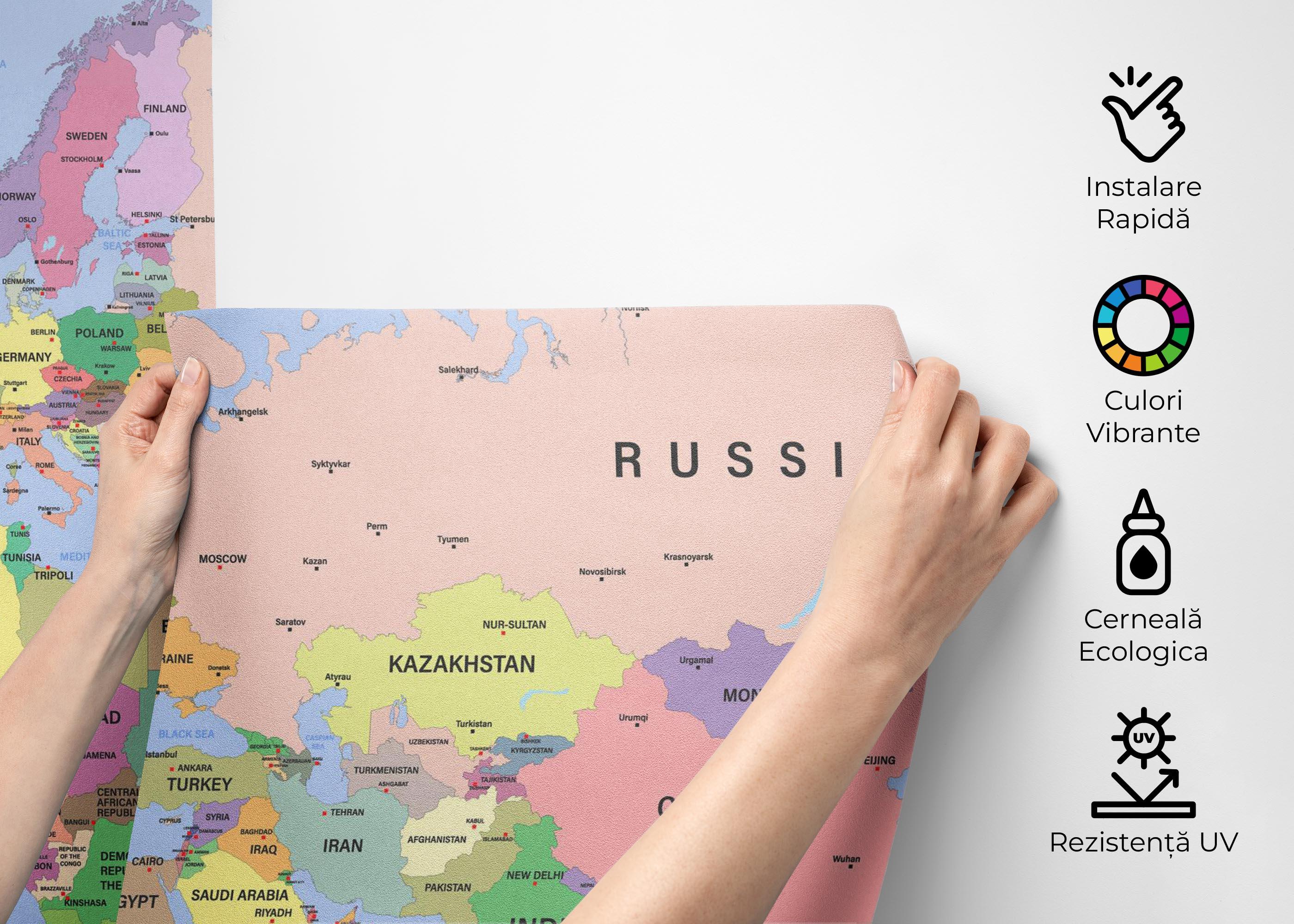 Fototapet Detailed Political Map mockup 2