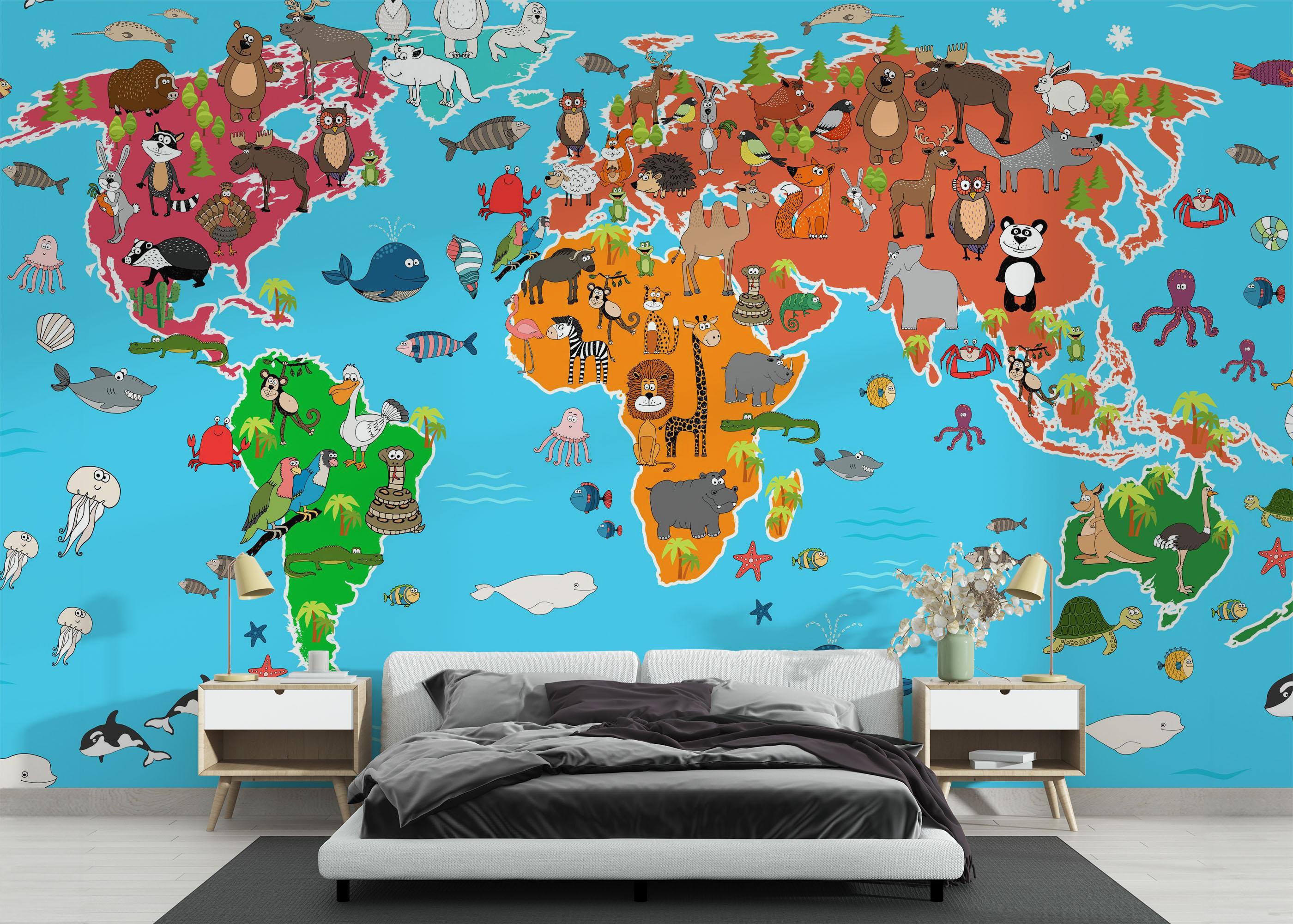 Fototapet Animals Full World mockup 3