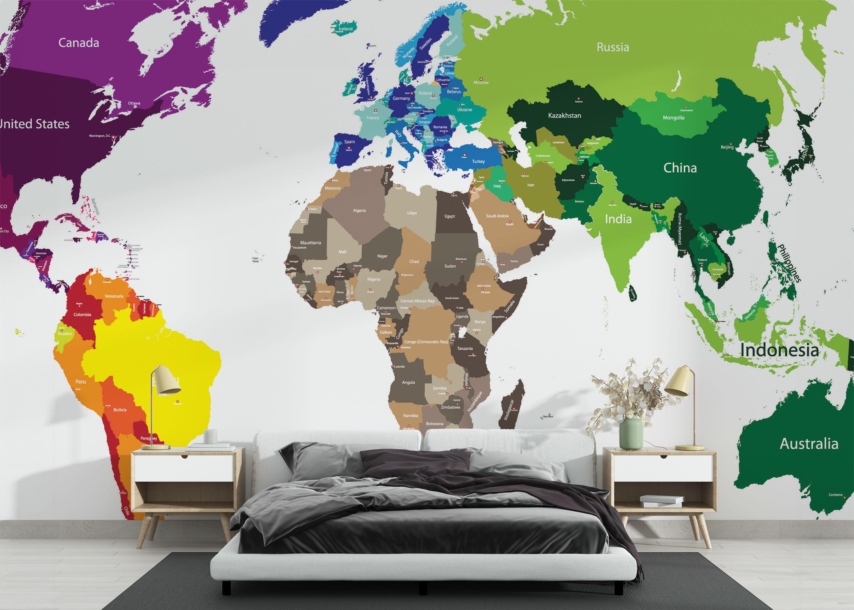 Fototapet Nice Colors Map mockup 3