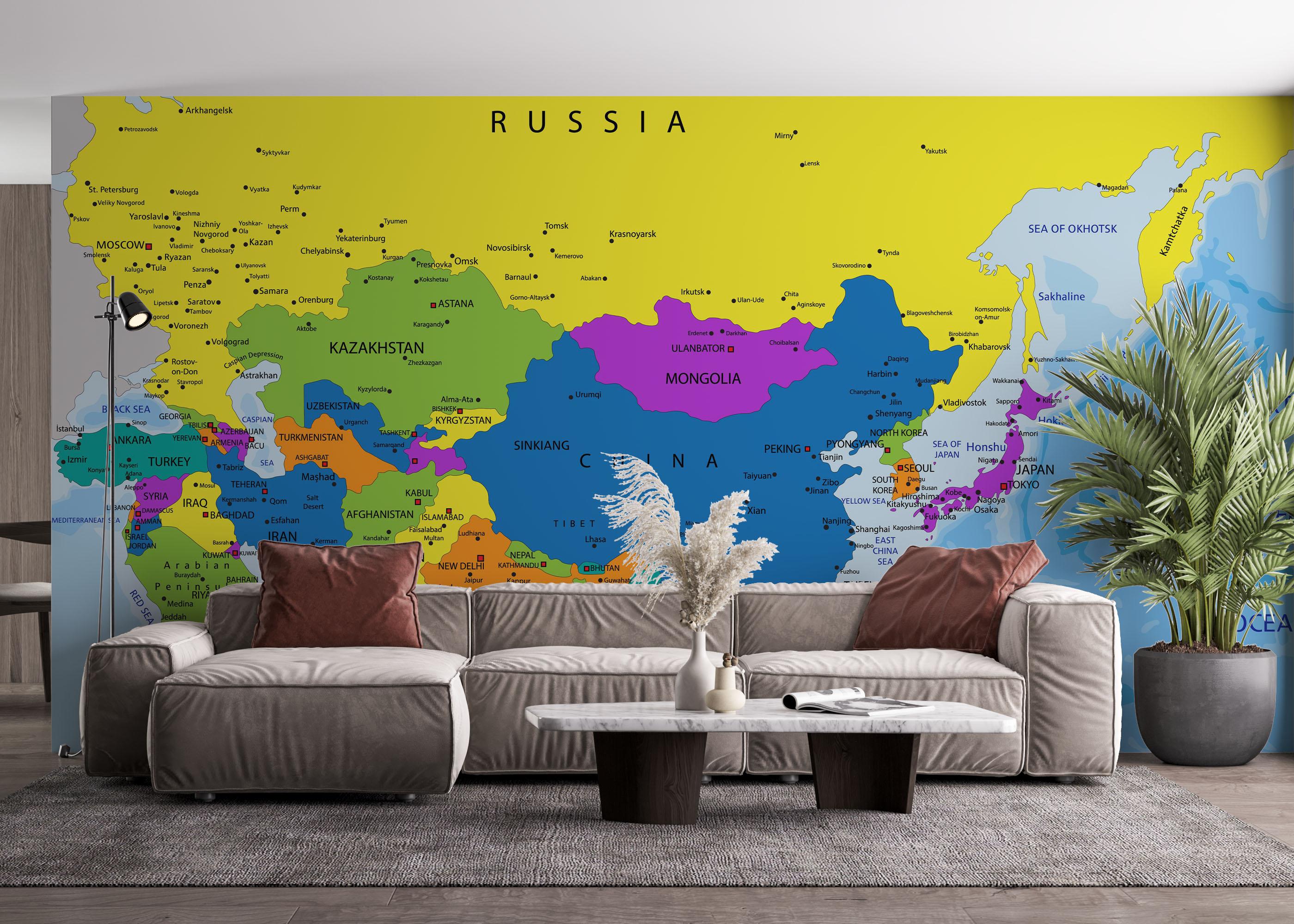 Fototapet Asia Map mockup 4