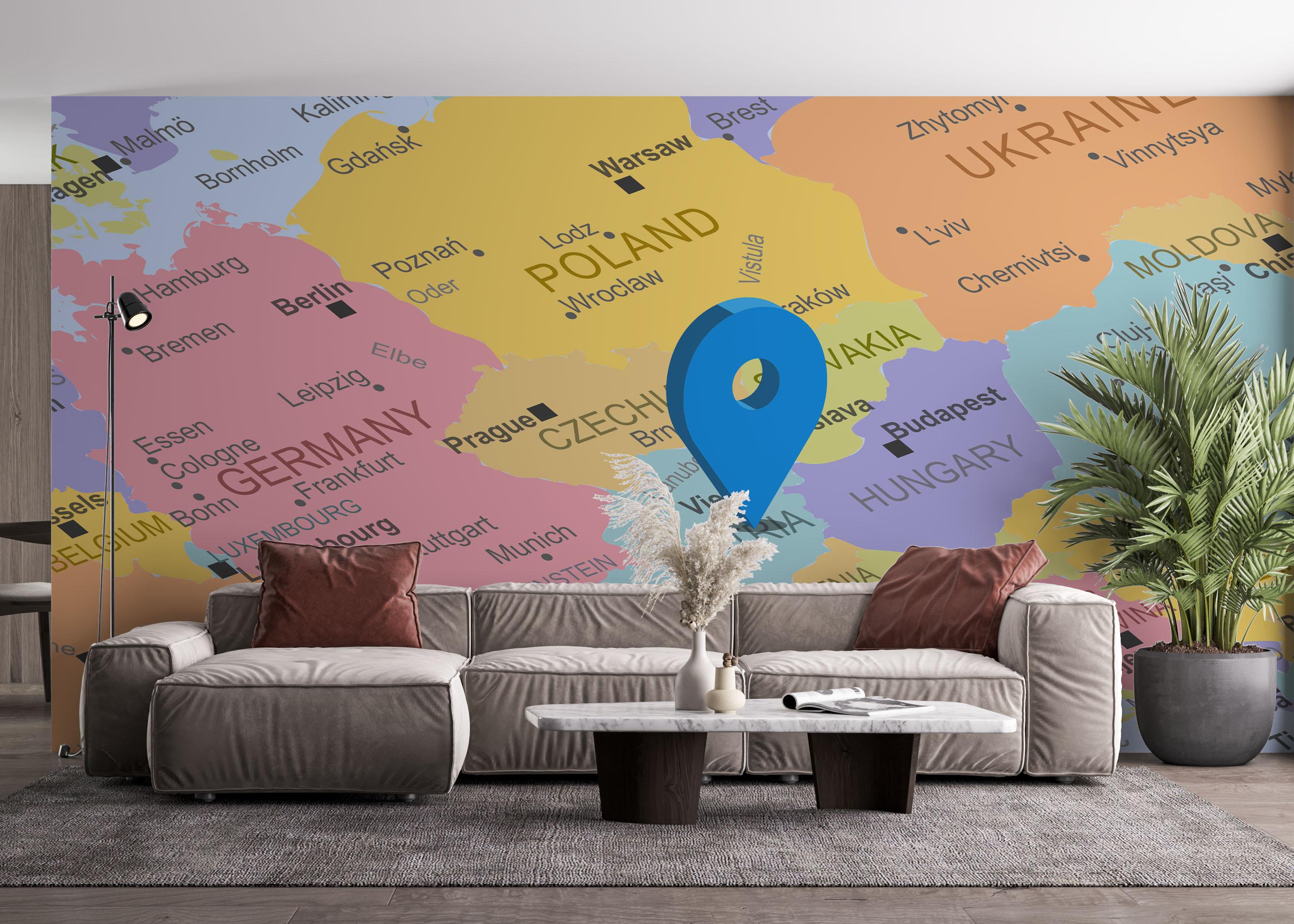 Fototapet Austria Map mockup 4