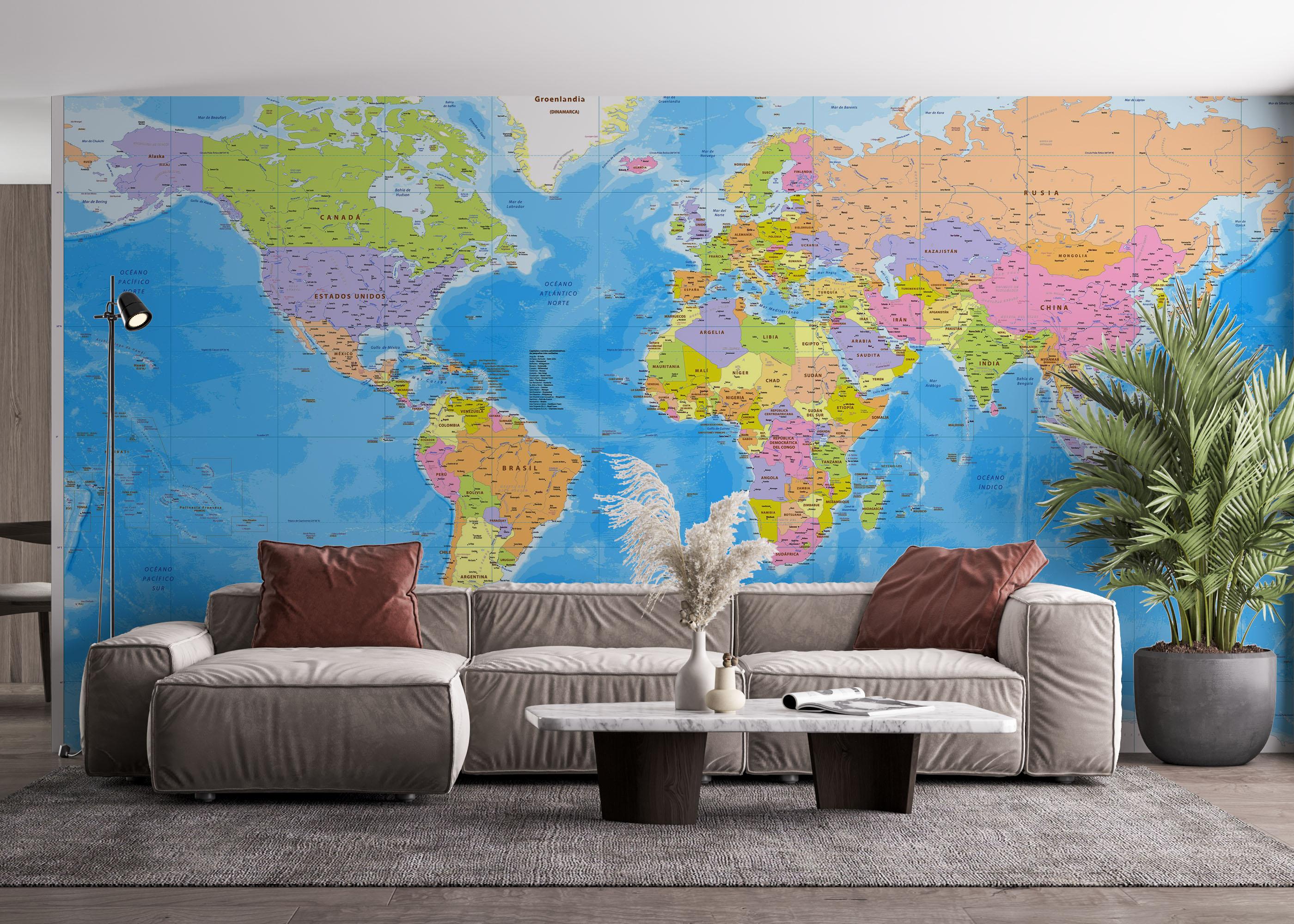 Fototapet Cool World Map mockup 4