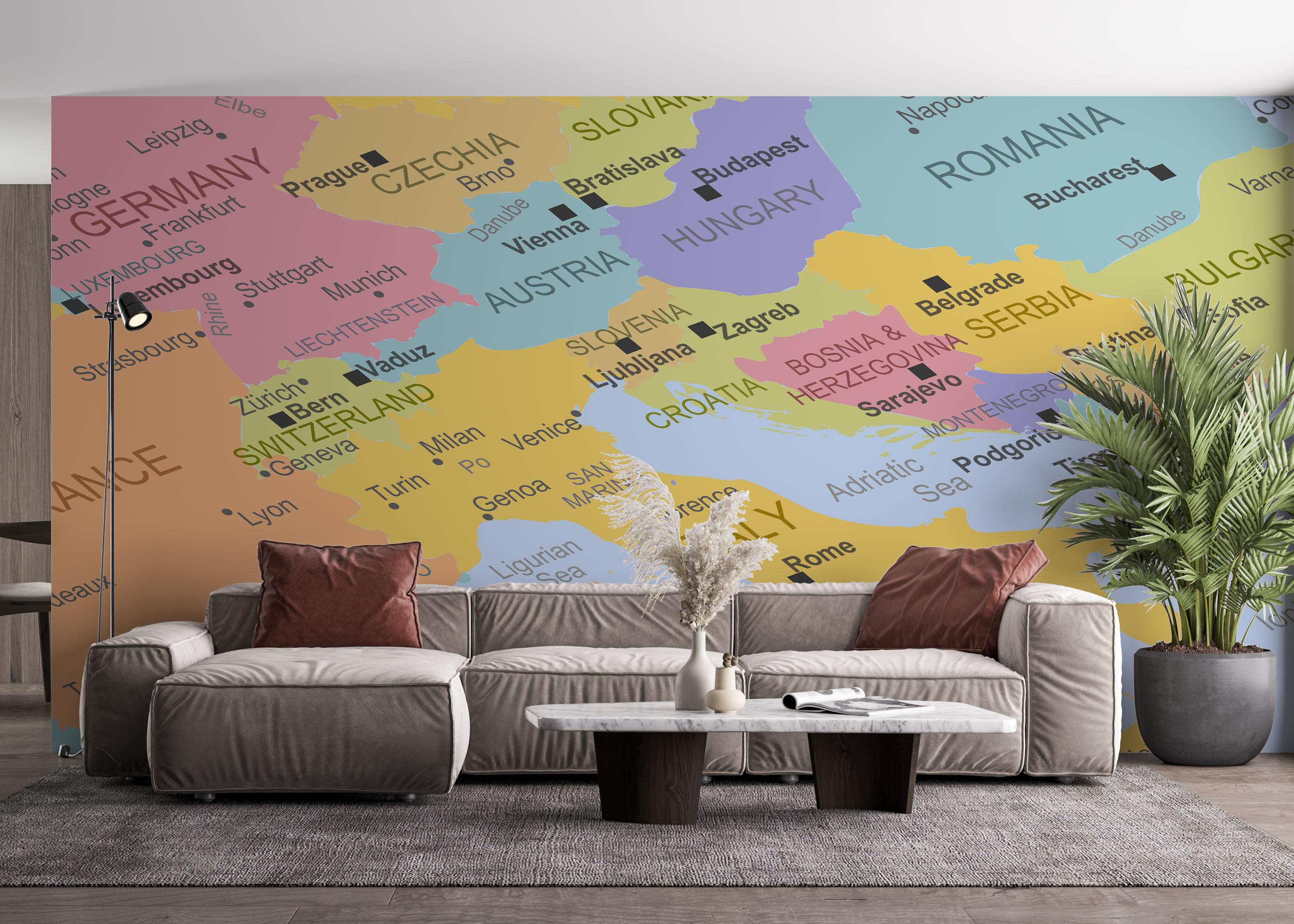 Fototapet Italy Map mockup 4