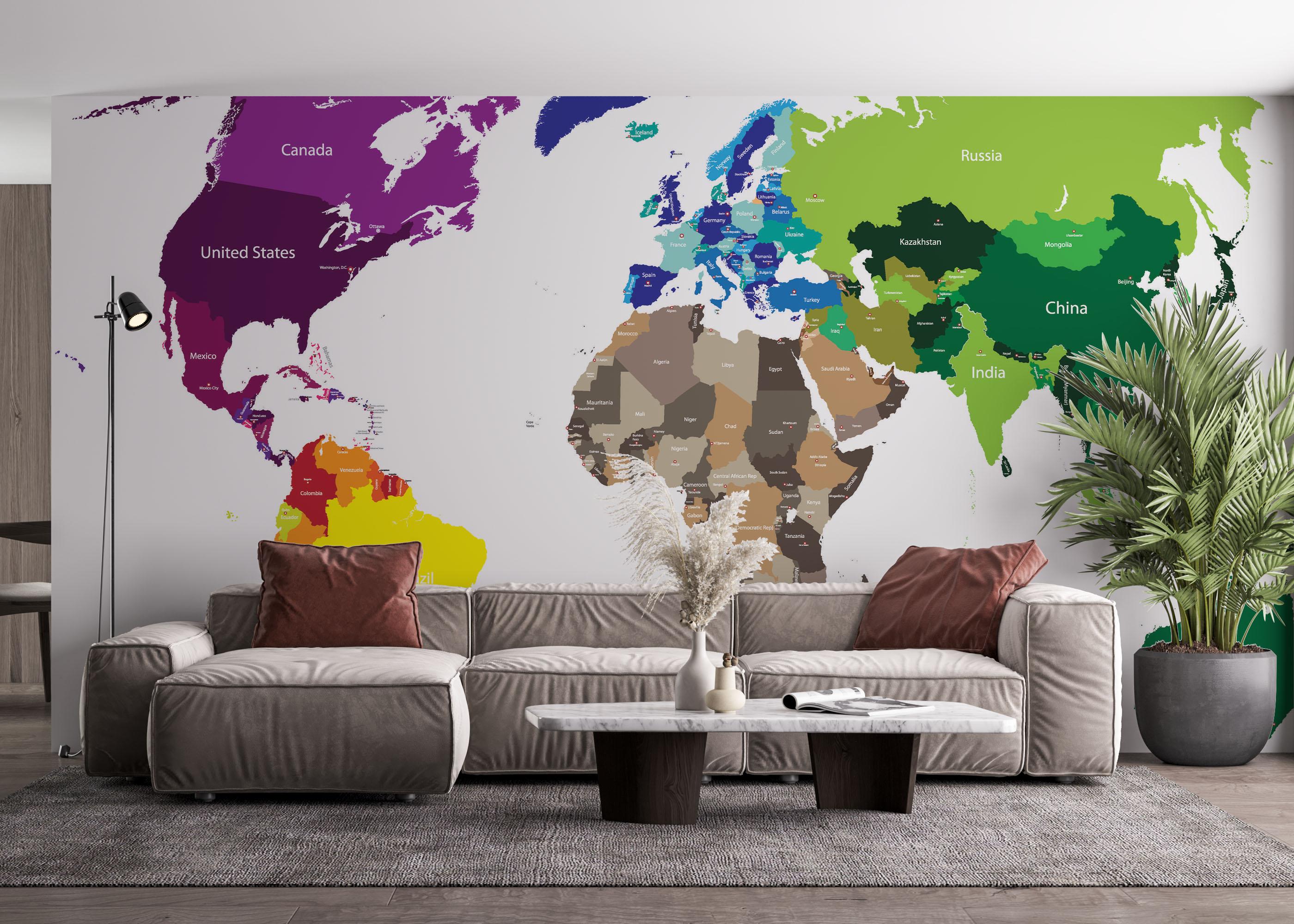 Fototapet Nice Colors Map mockup 4