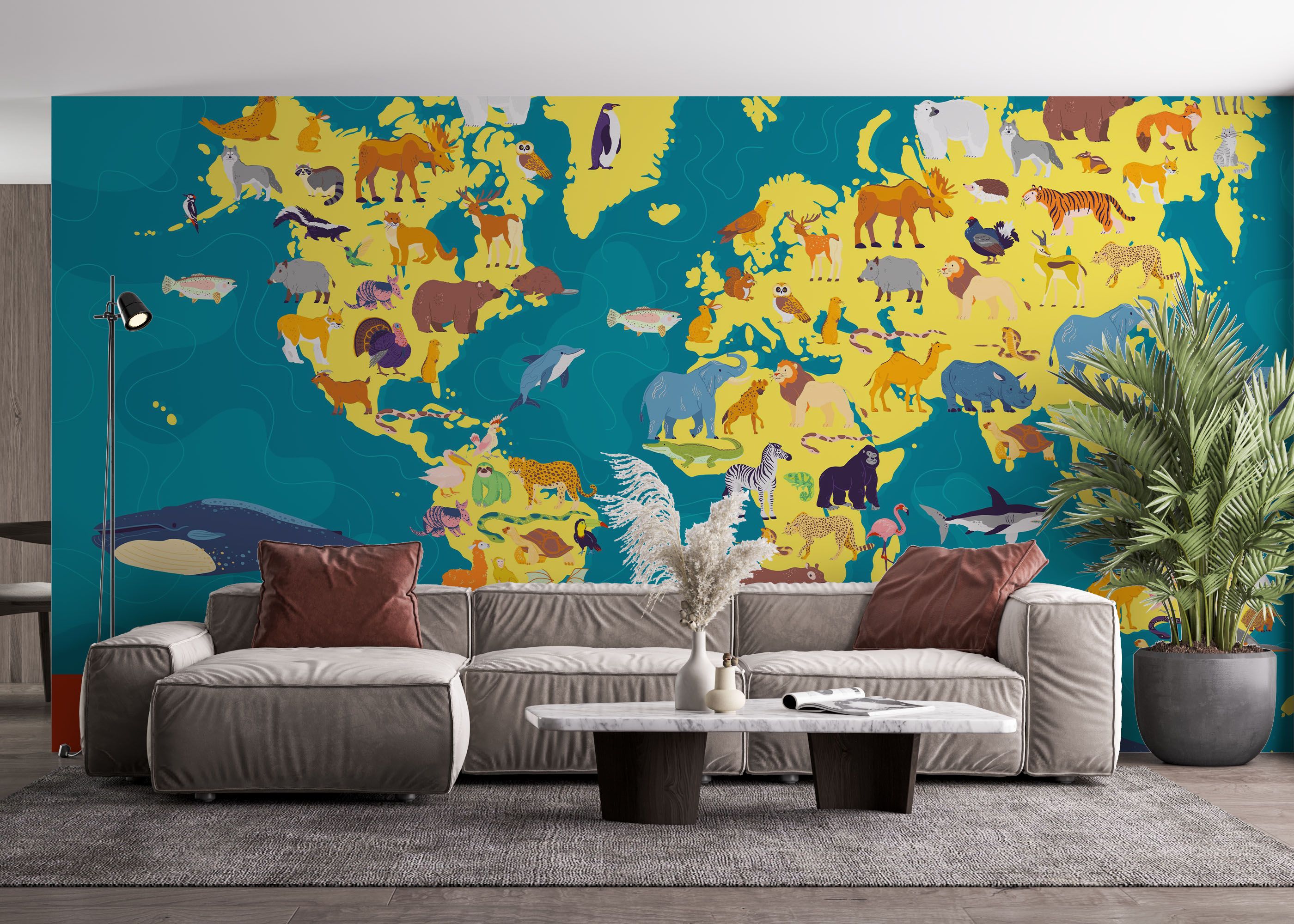 Yellow Animal Map mockup 4