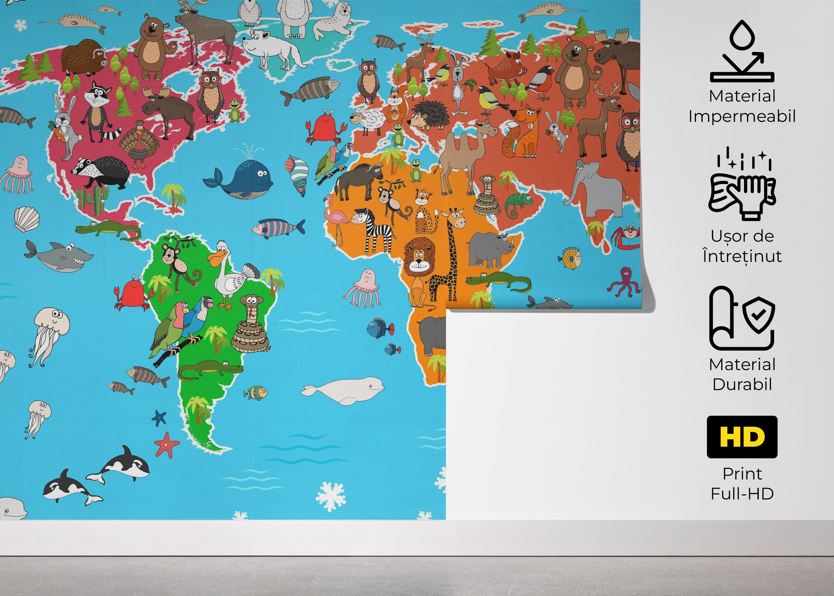 Fototapet Animals Full World mockup 5