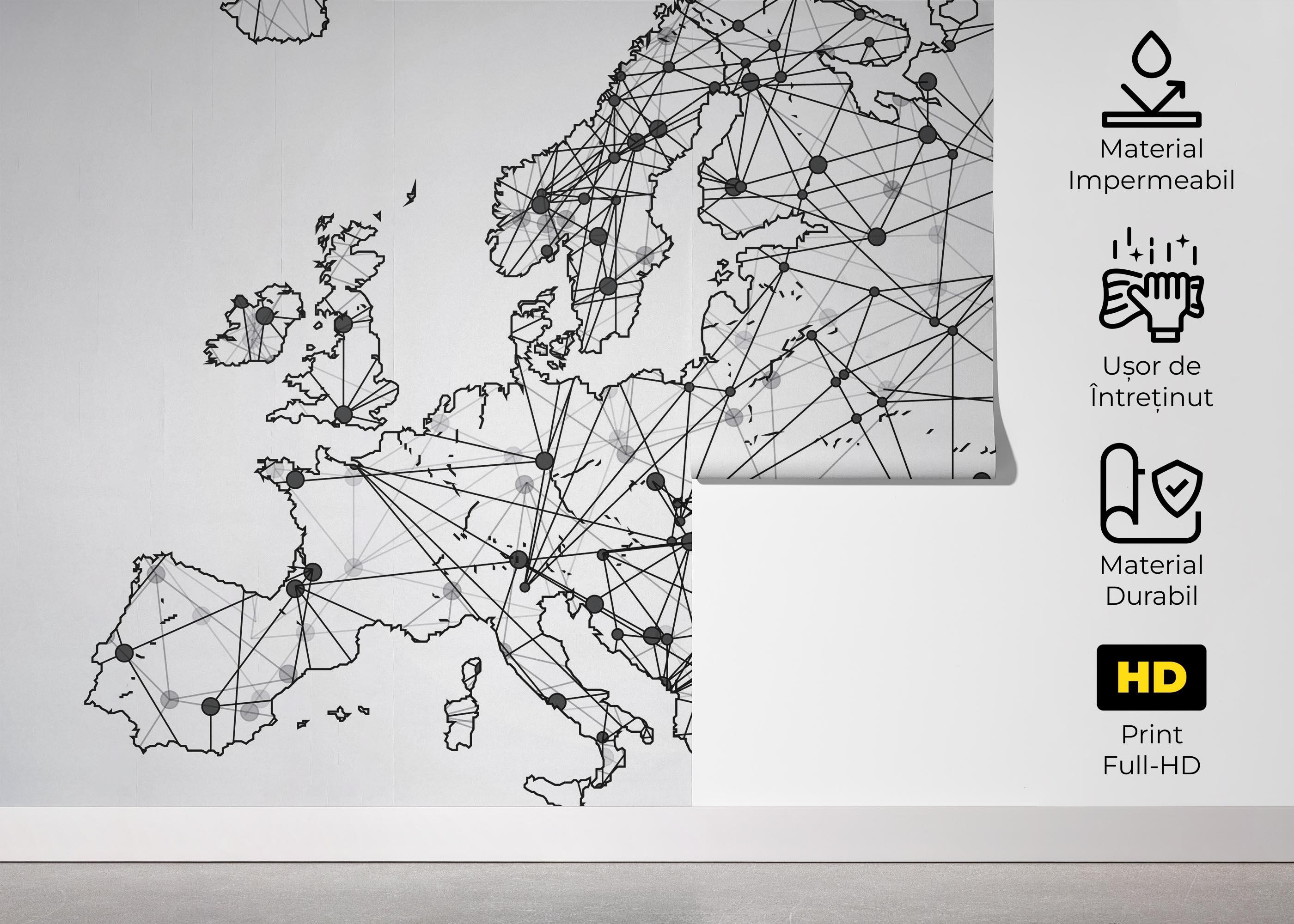 Fototapet Connecting Map mockup 5