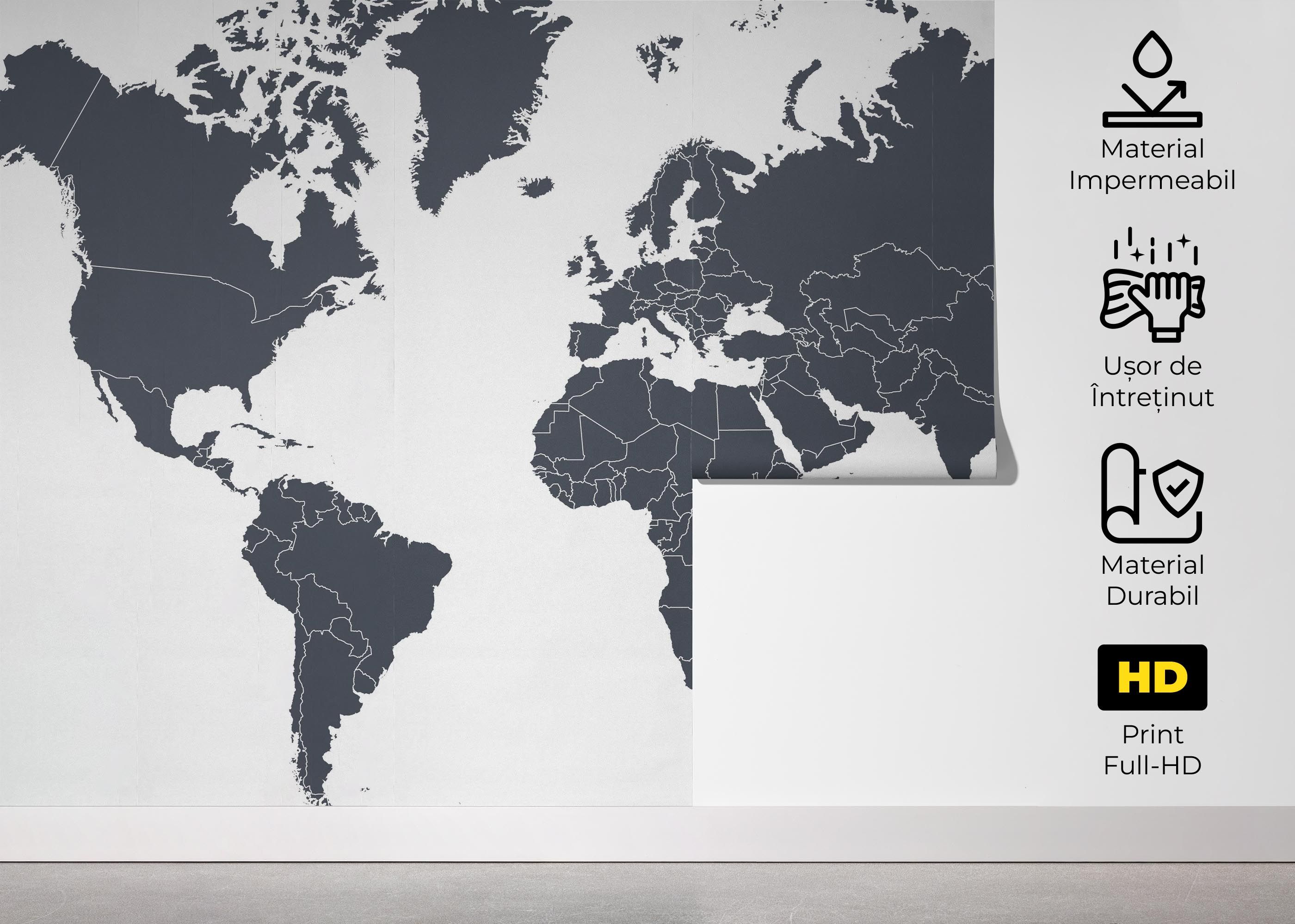 Grey World Map mockup 5