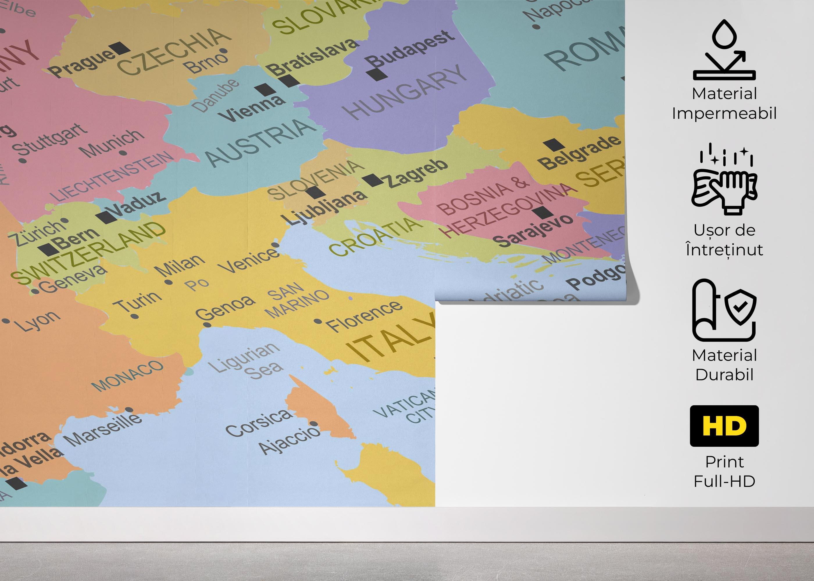 Fototapet Italy Map mockup 5