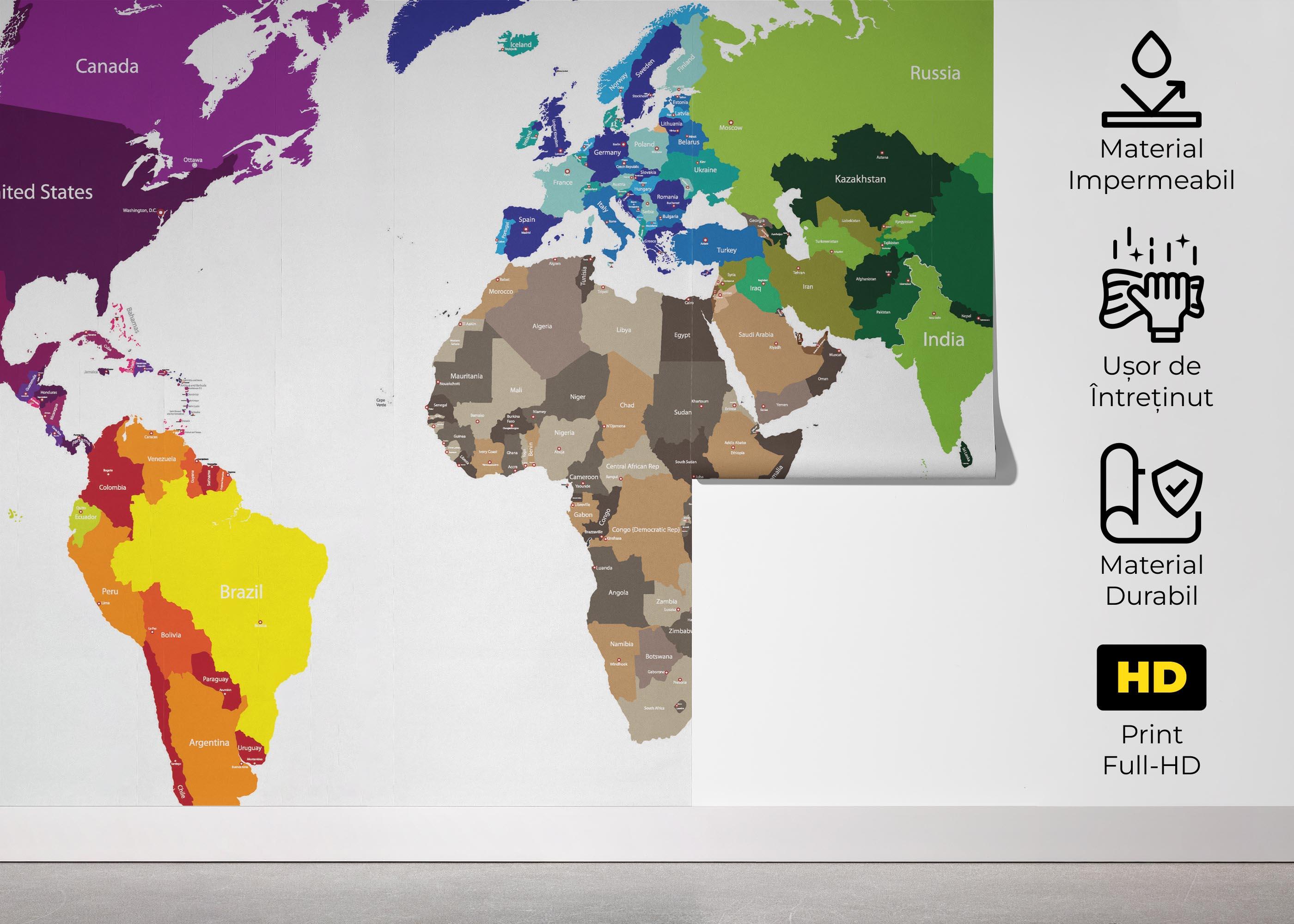 Fototapet Nice Colors Map mockup 5