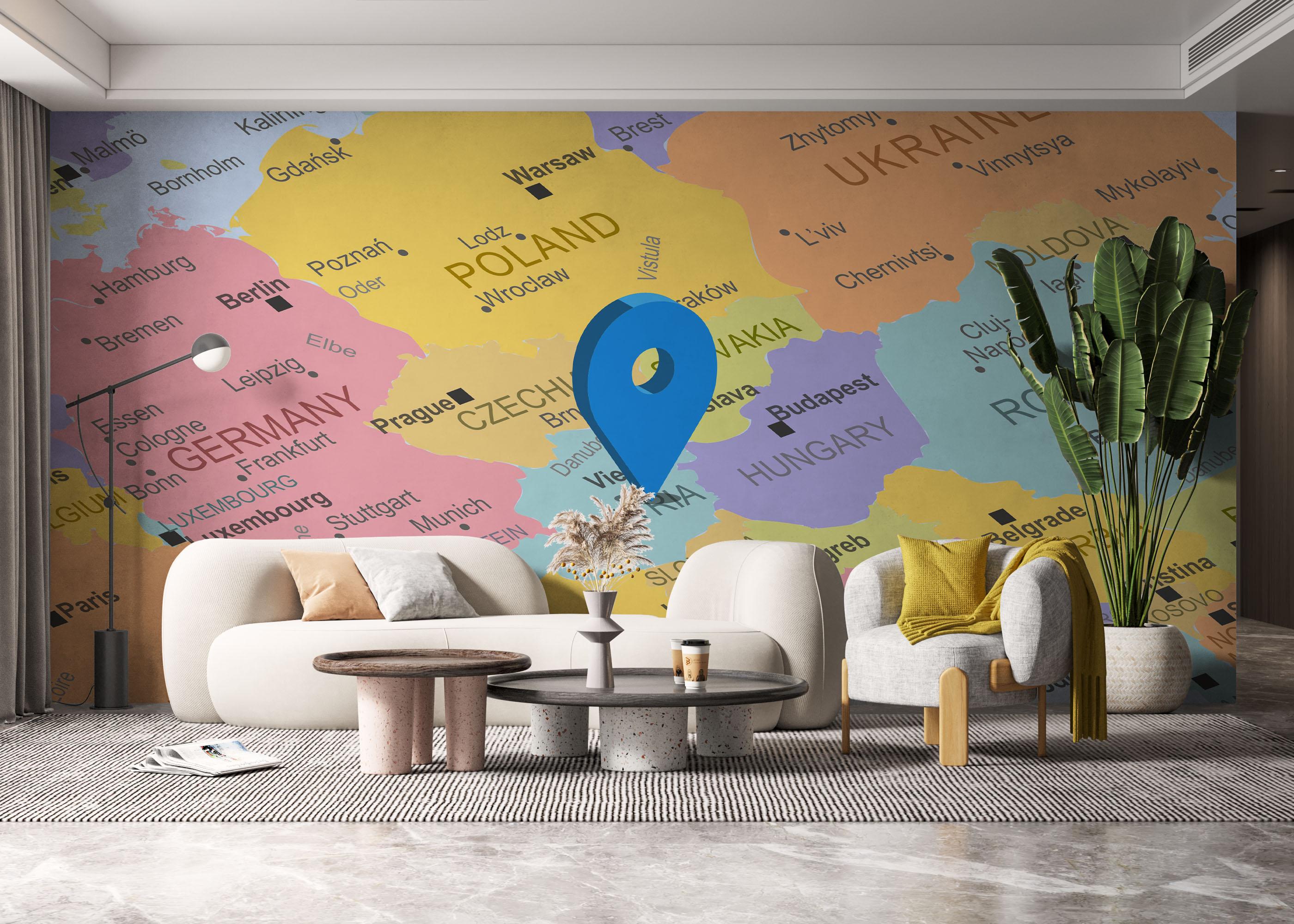 Fototapet Austria Map mockup 6
