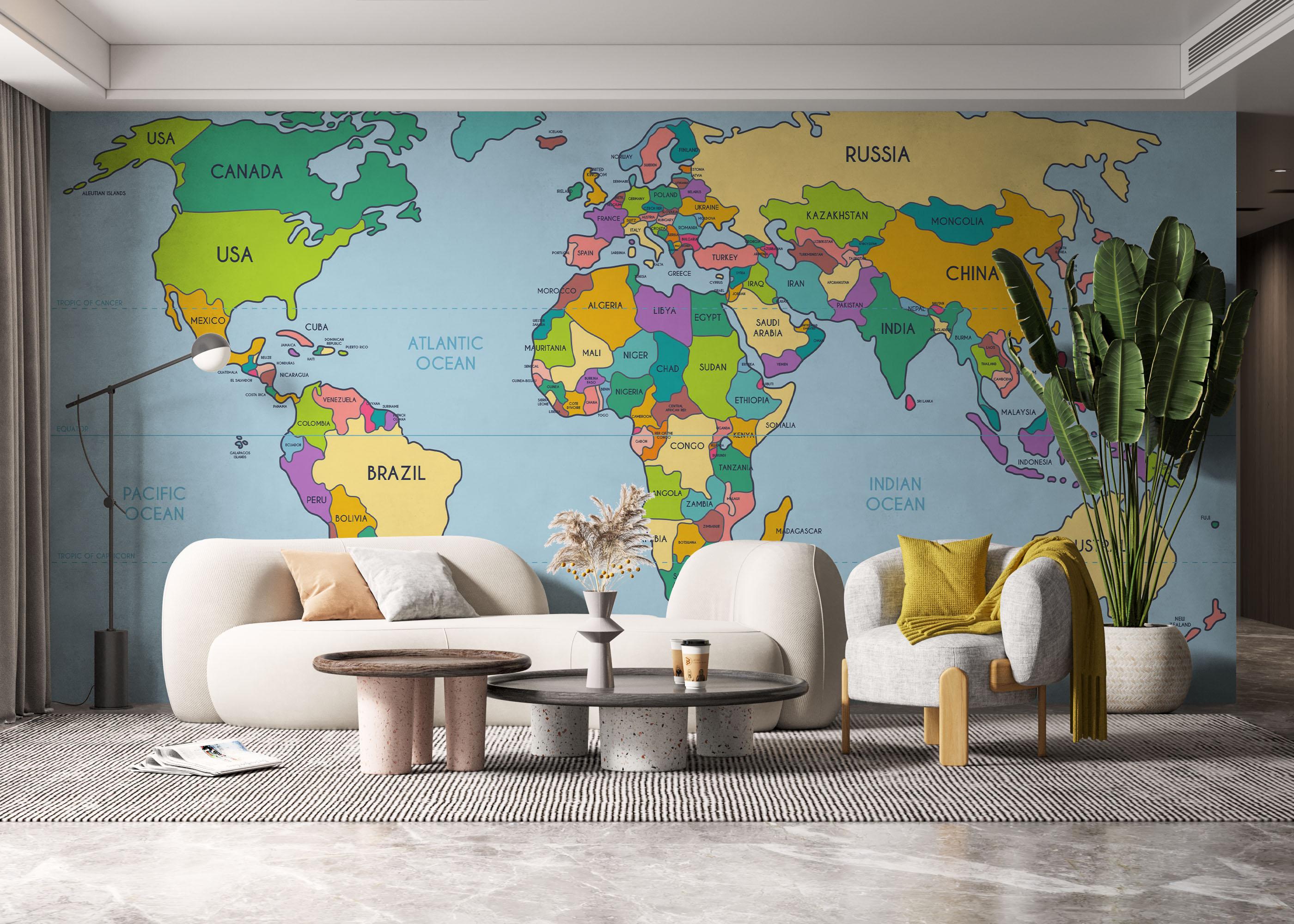 Fototapet Color Mix Map mockup 6