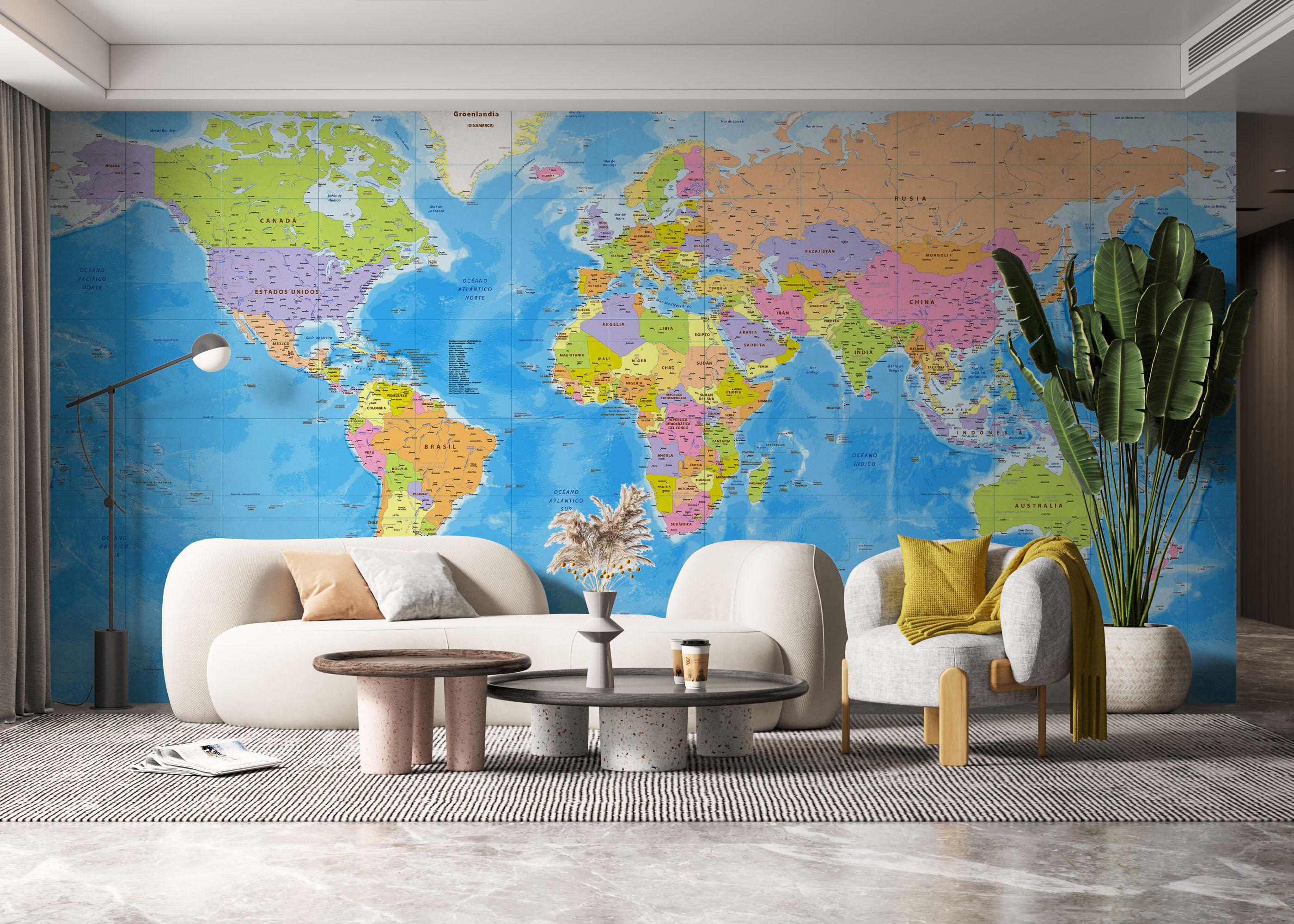 Fototapet Cool World Map mockup 6