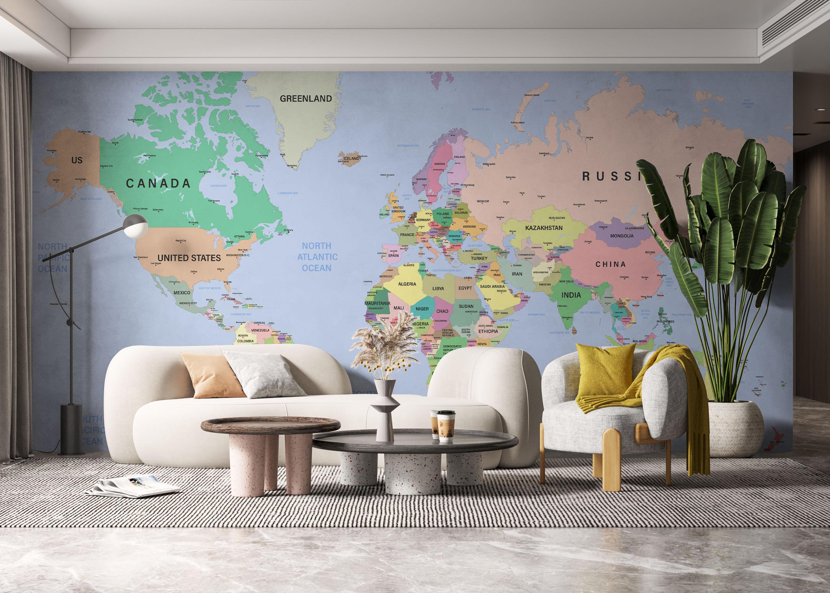 Fototapet Detailed Political Map mockup 6