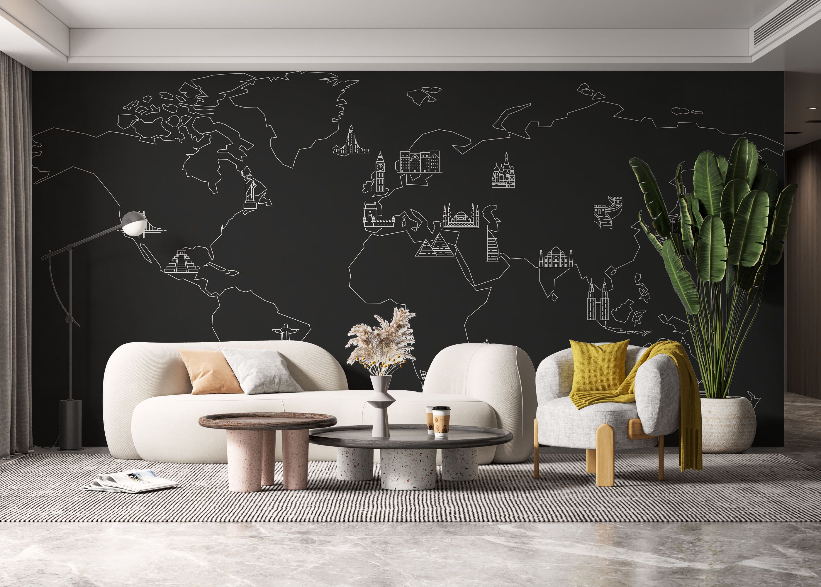 Grey White Map mockup 6