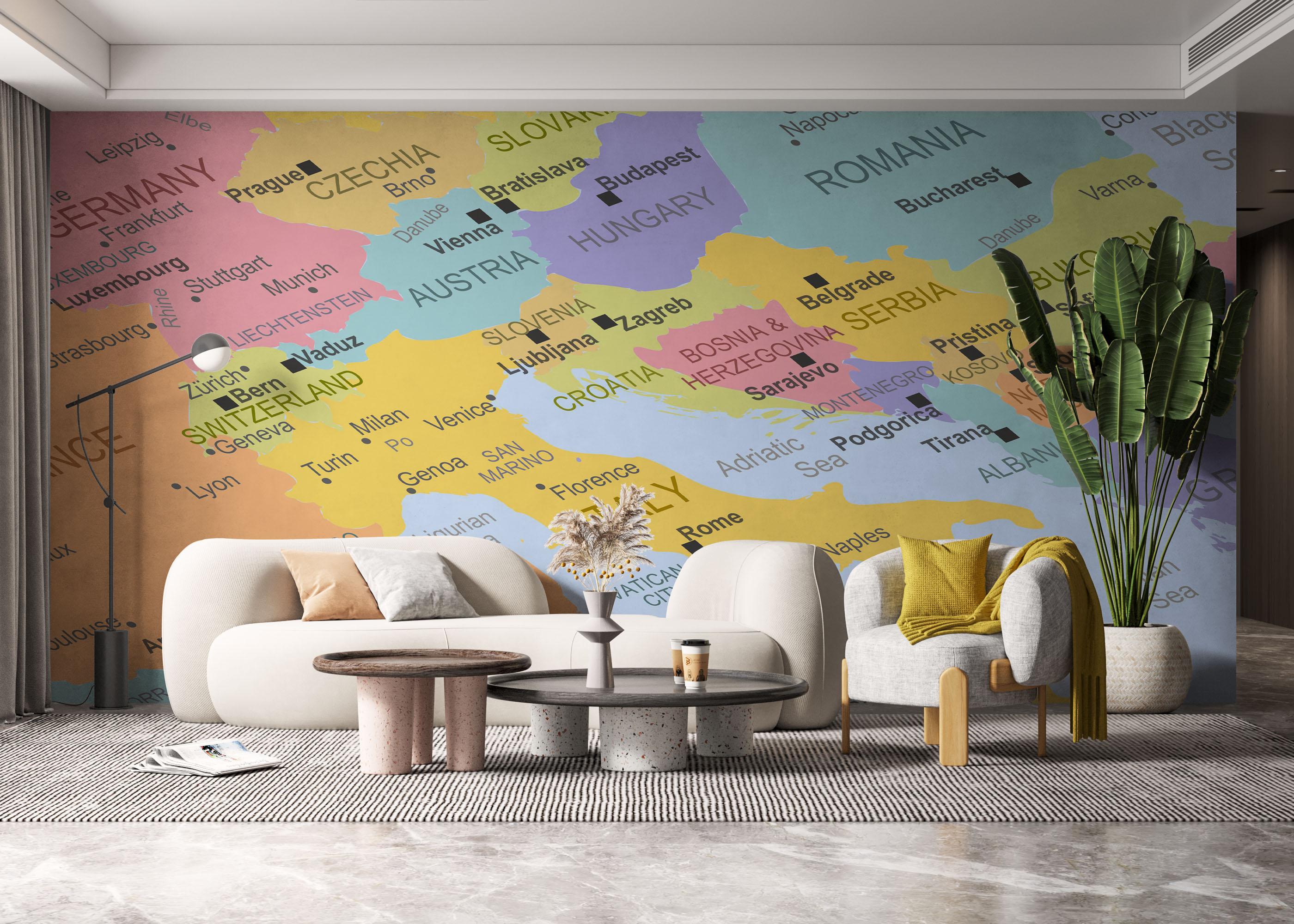 Fototapet Italy Map mockup 6