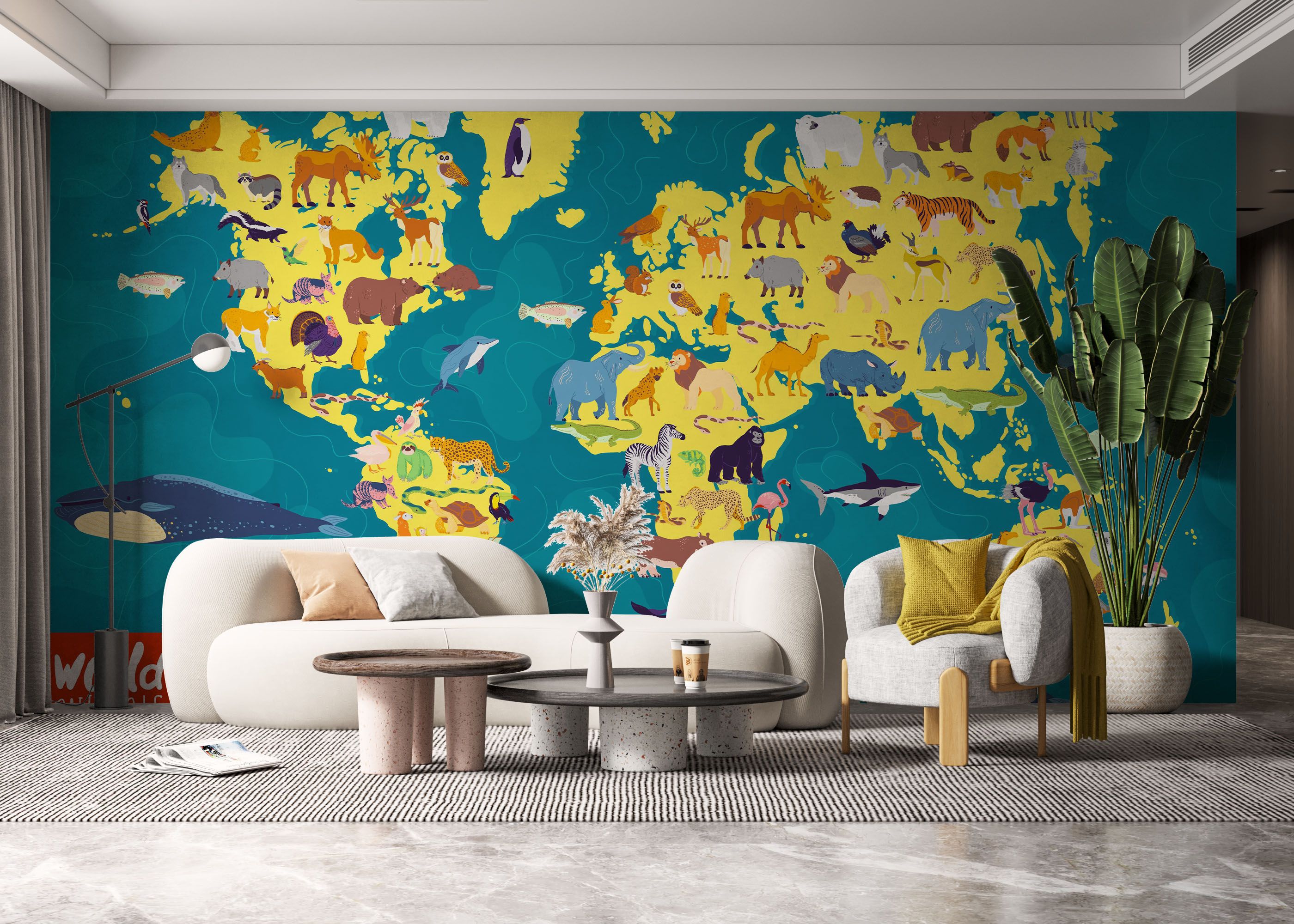 Yellow Animal Map mockup 6