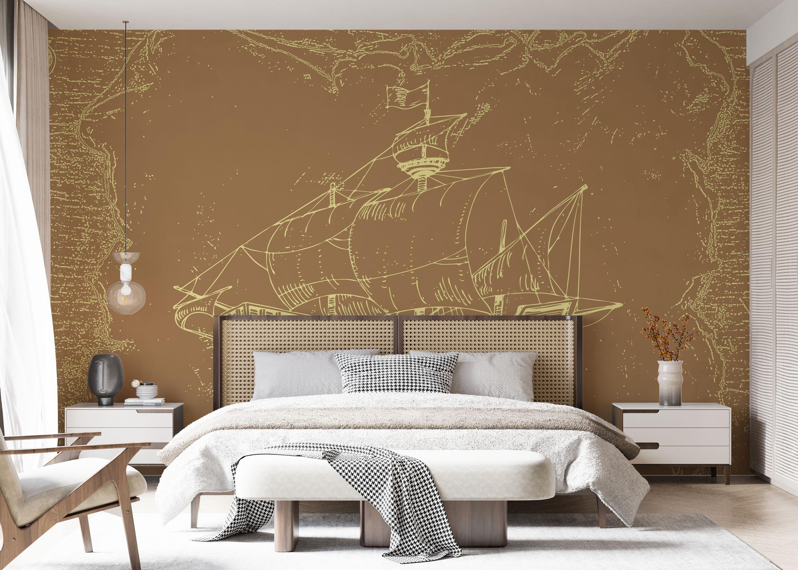 Fototapet Caravel Map mockup 7