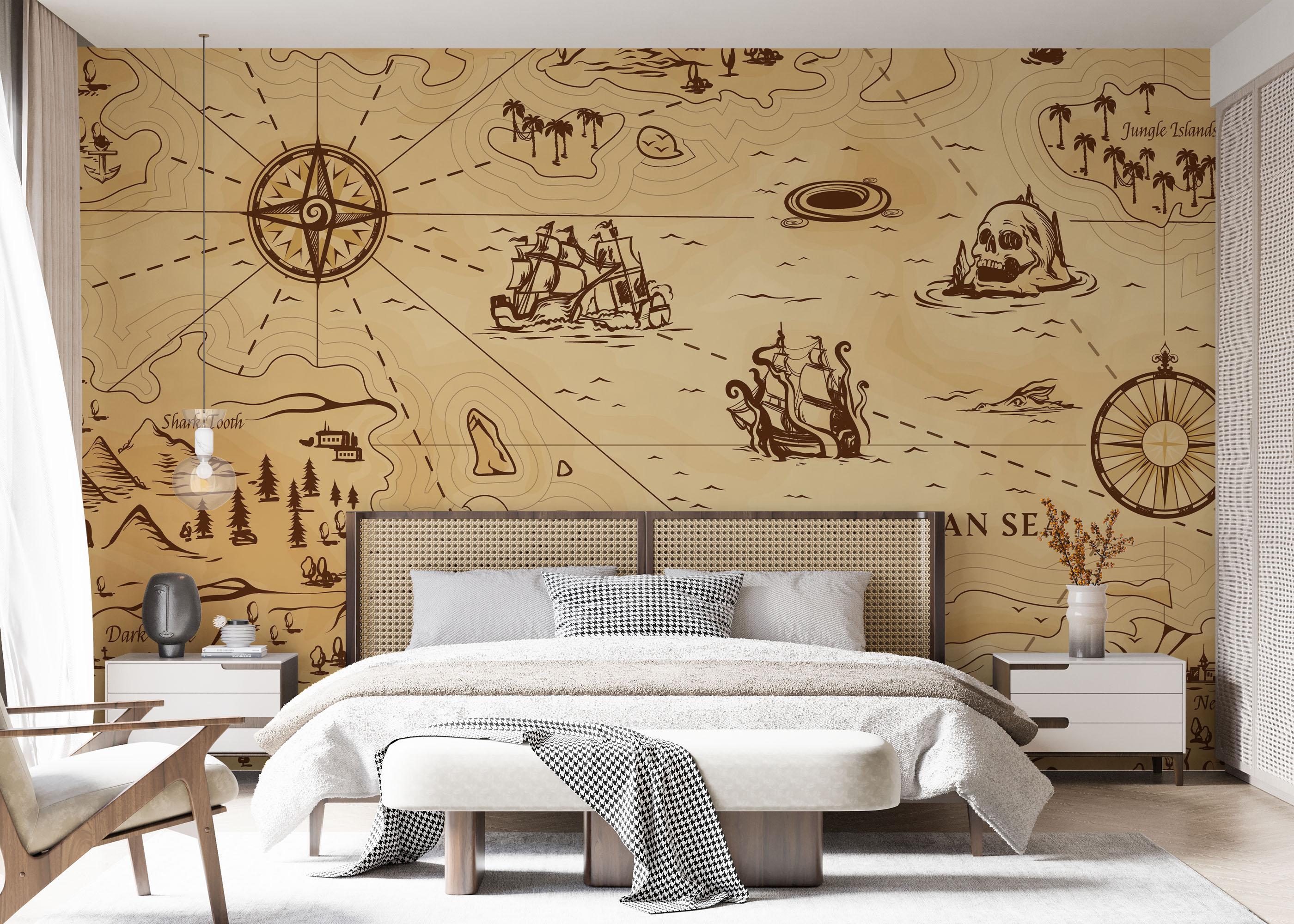 Fototapet Caribean Sea Map mockup 7