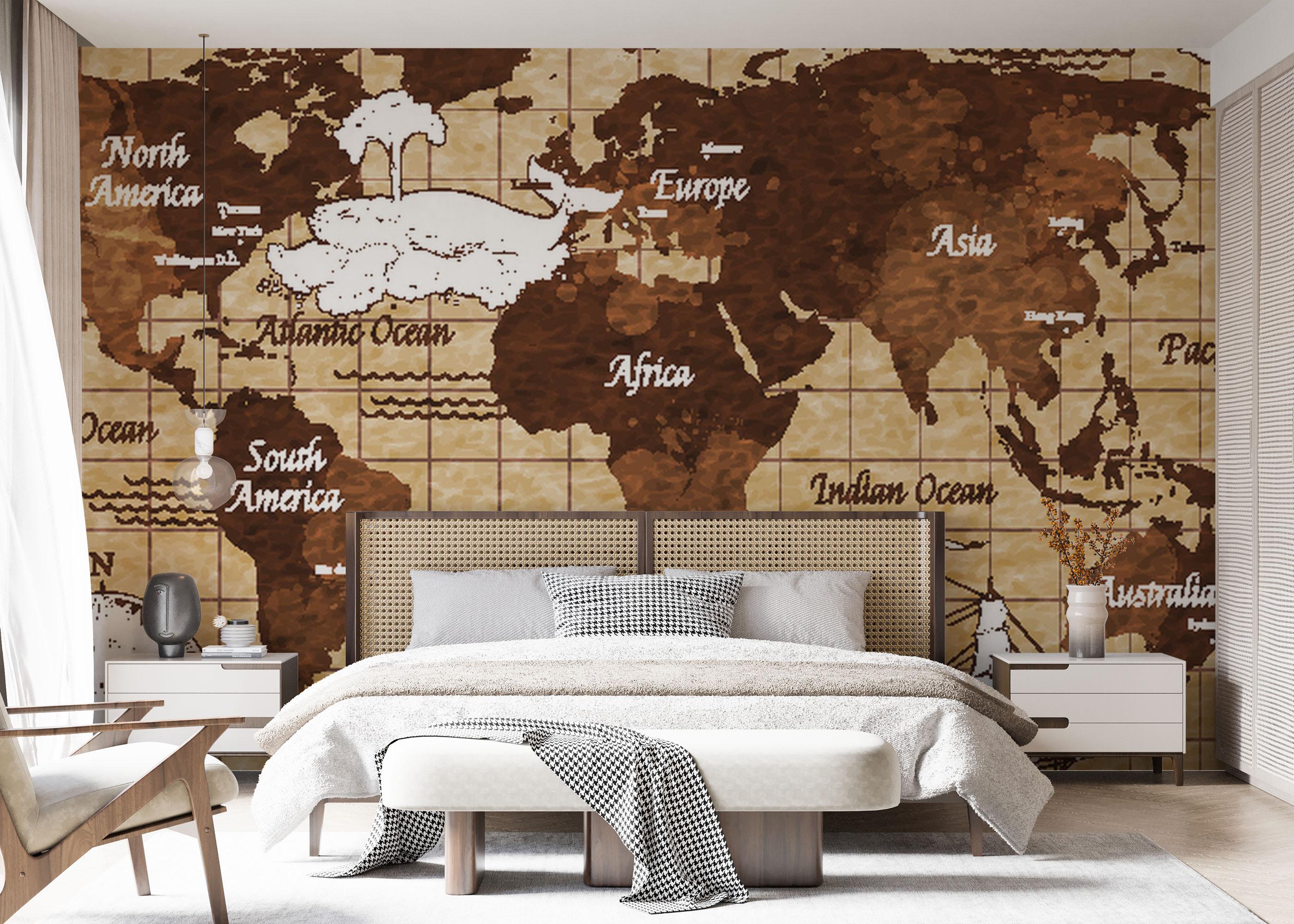 Fototapet Coffee Color Map mockup 7