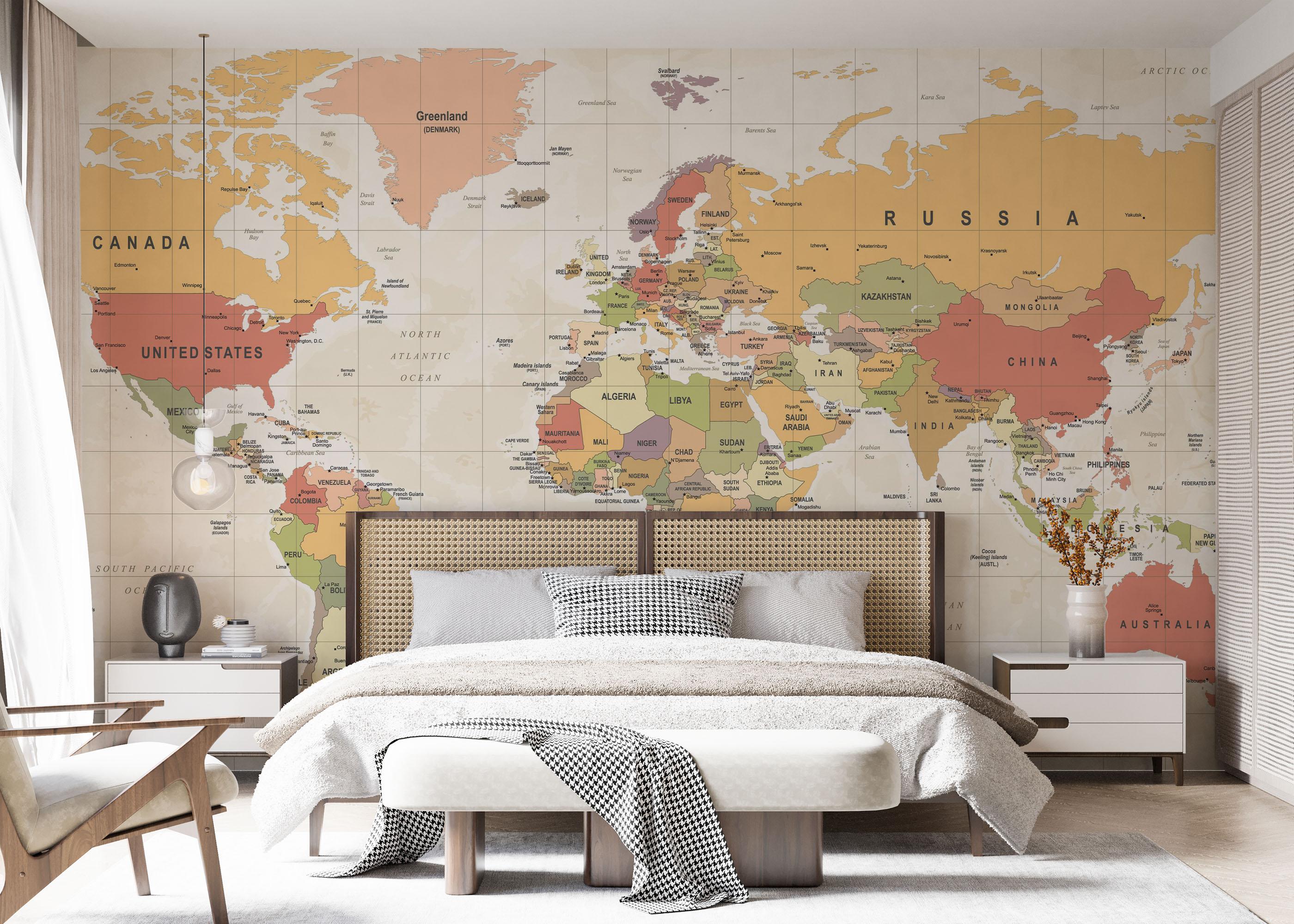 Fototapet Colorful Old Map mockup 7