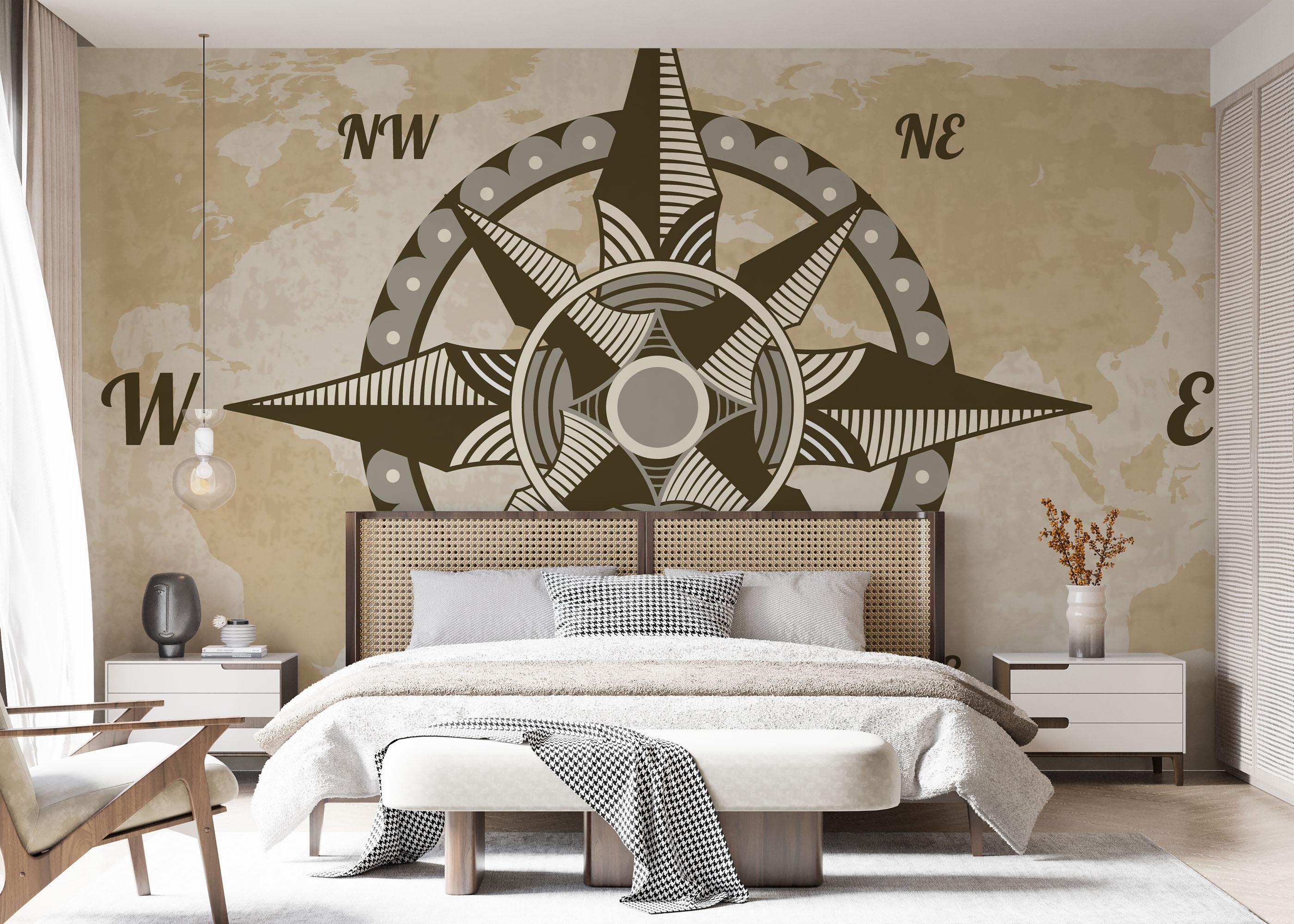 Fototapet Cool Compass mockup 7