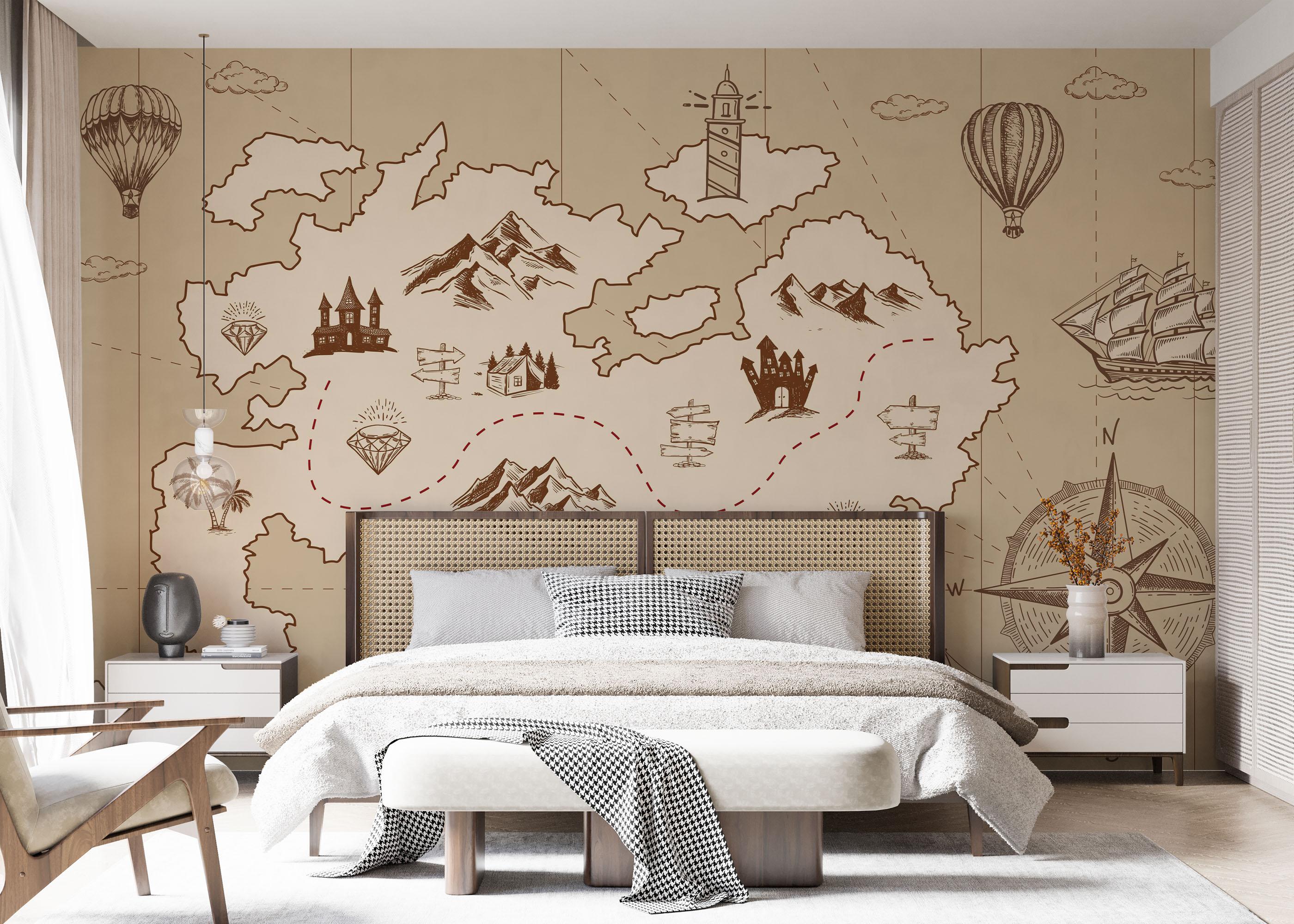 Fototapet Cute Little Map mockup 7