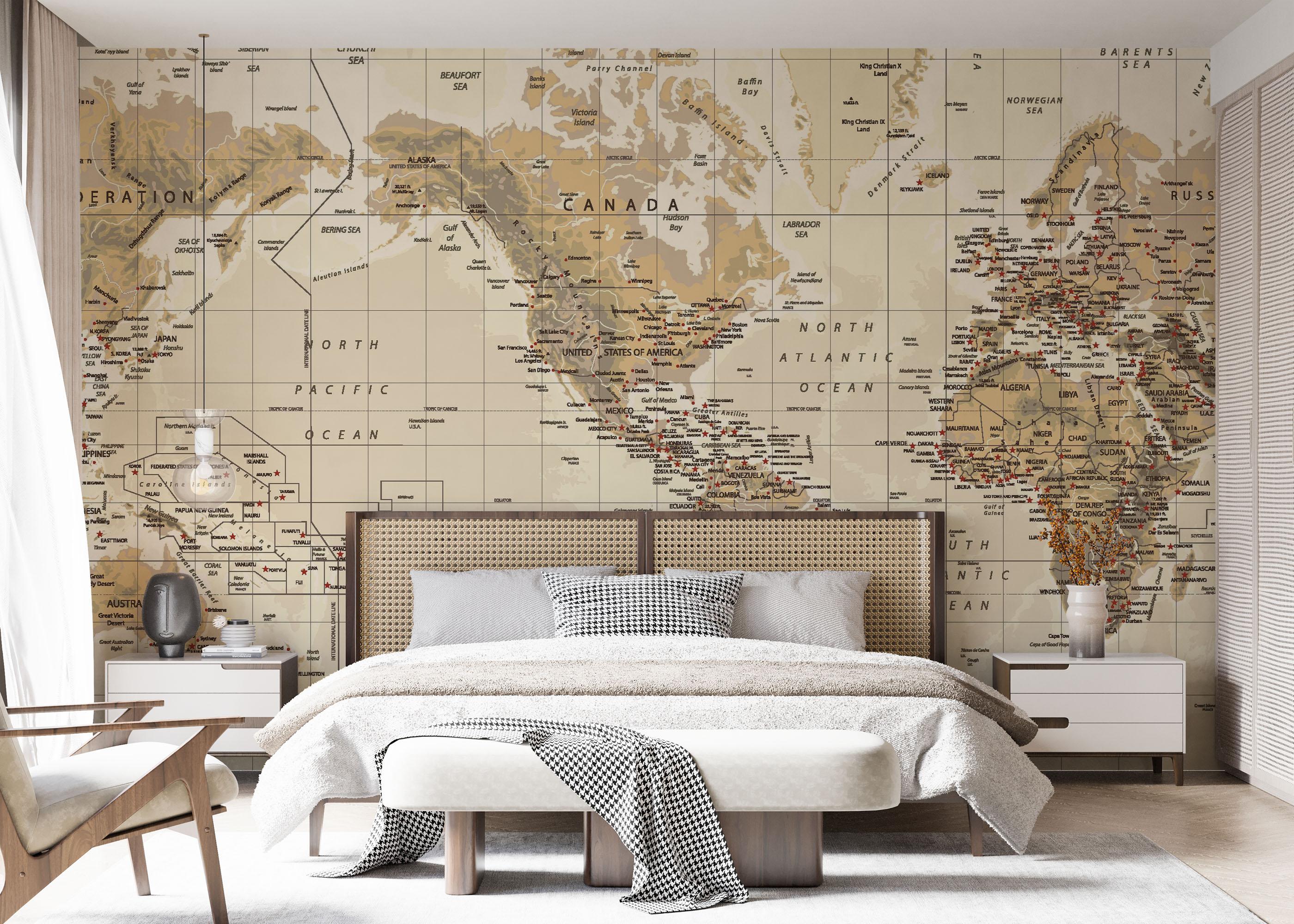 Fototapet Details Old Map mockup 7