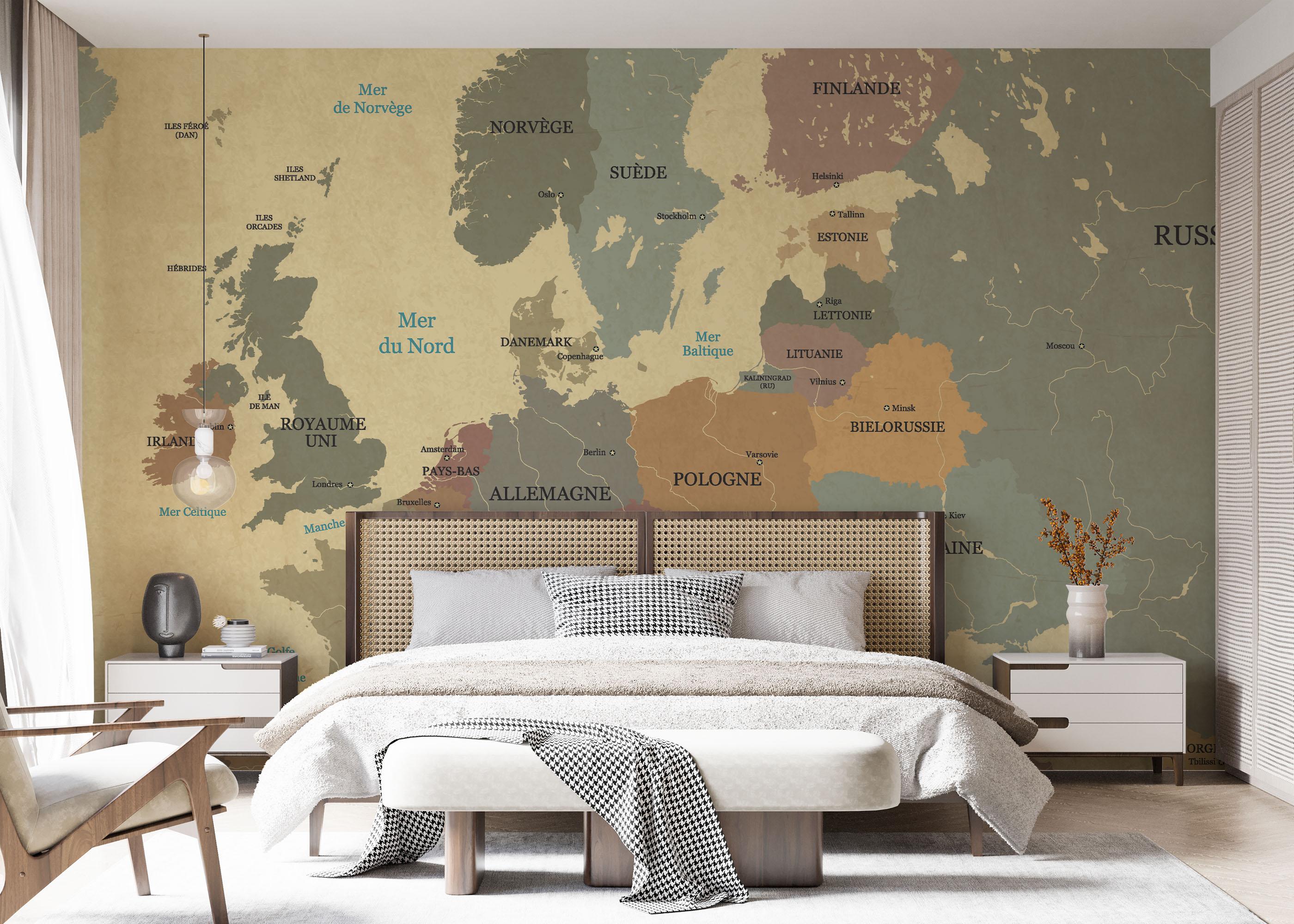 Fototapet Europe Vintage Map mockup 7