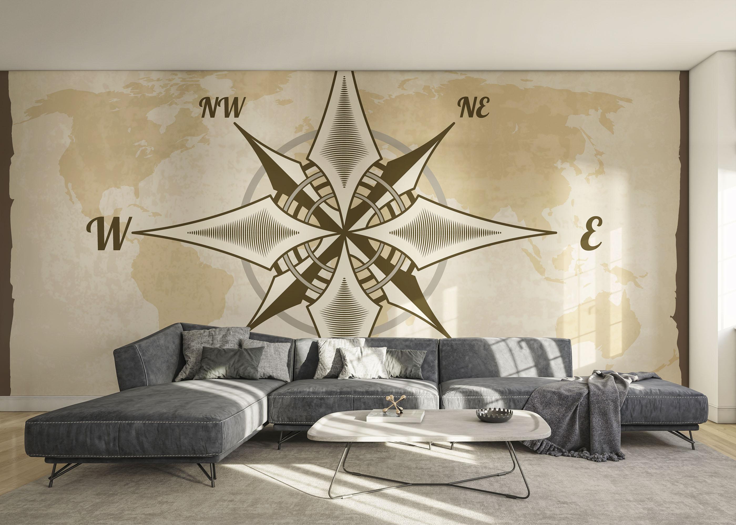 Fototapet Compass Design mockup 0