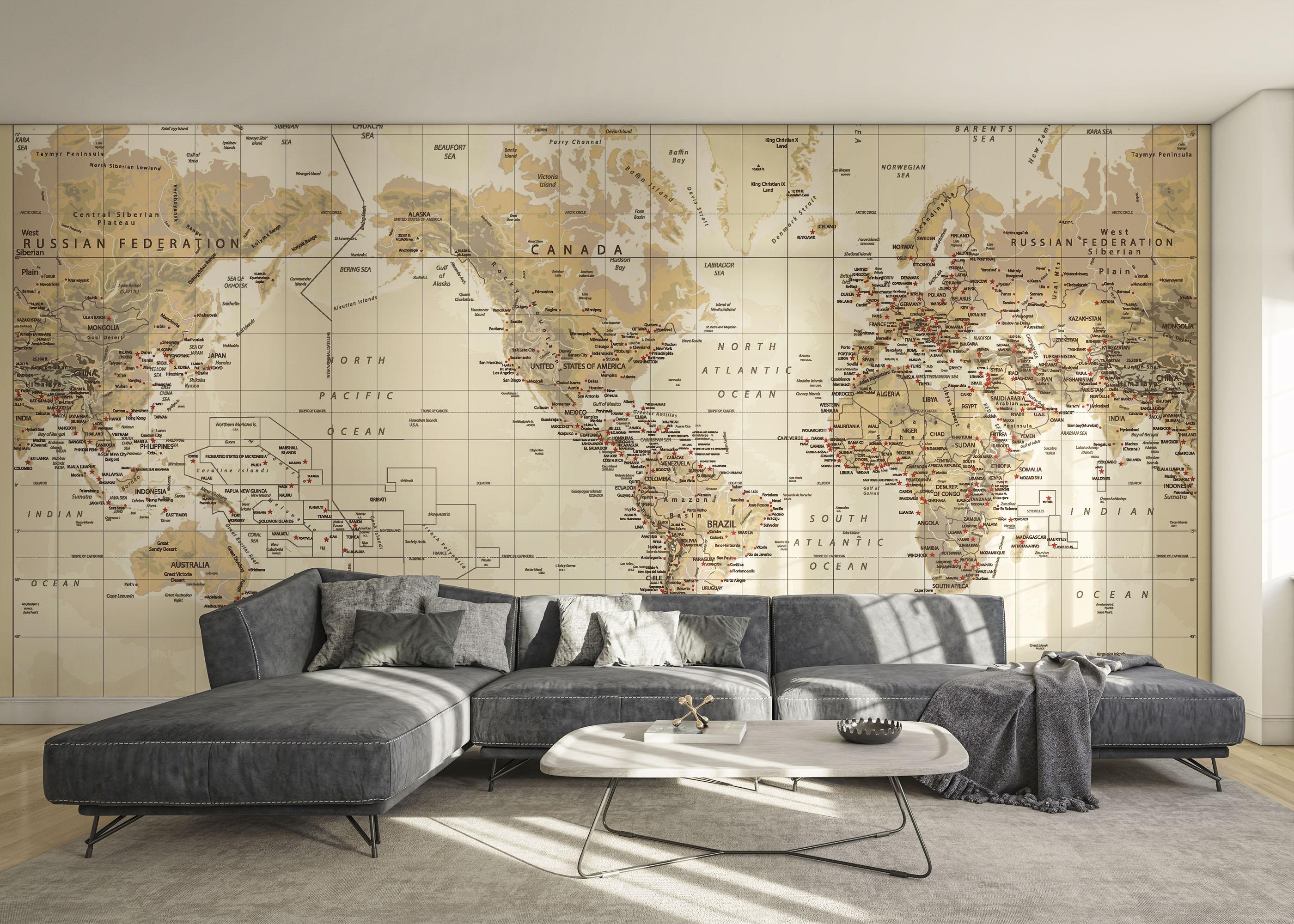 Fototapet Details Old Map mockup 0