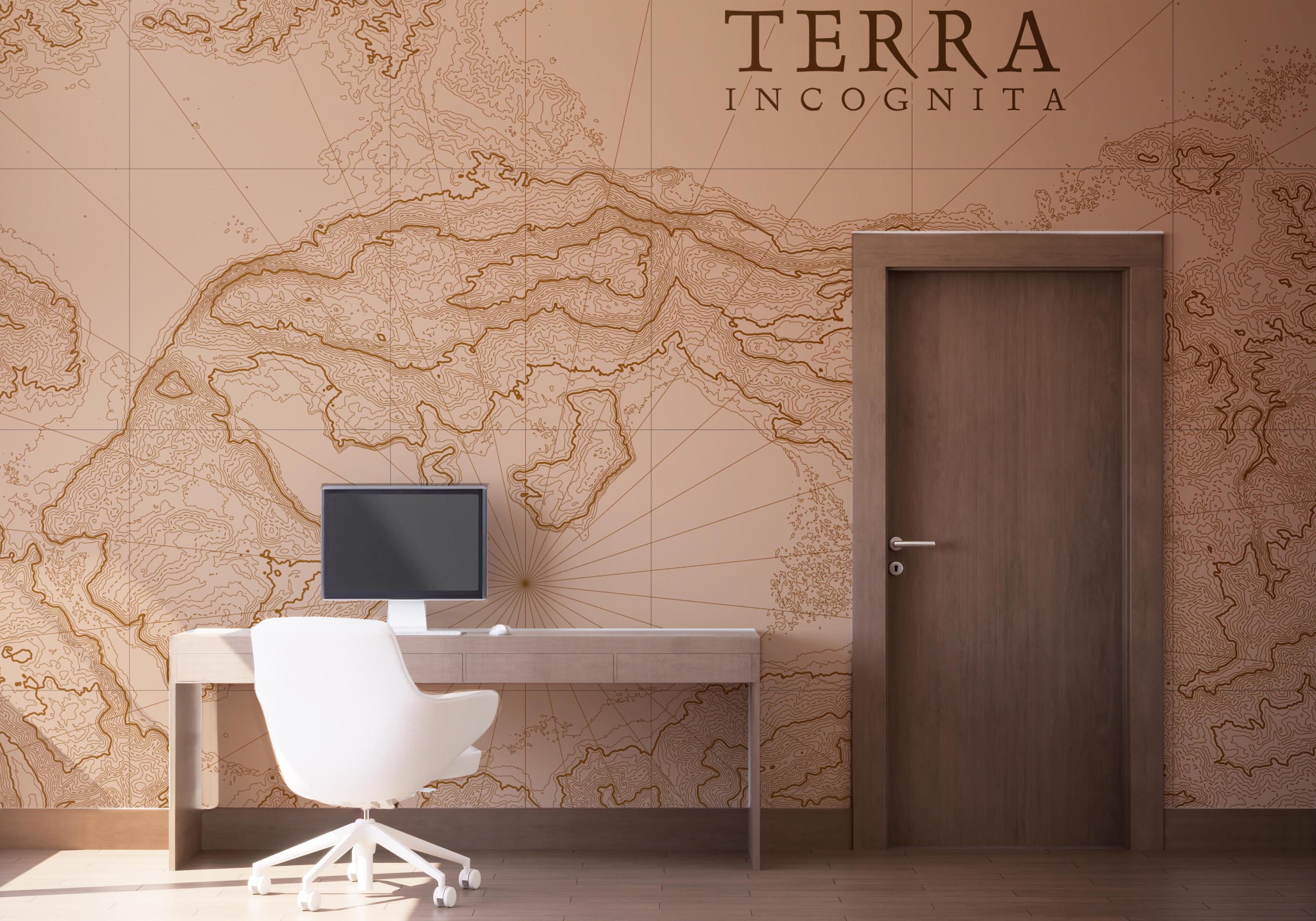 Fototapet Brown Pink Map mockup 1