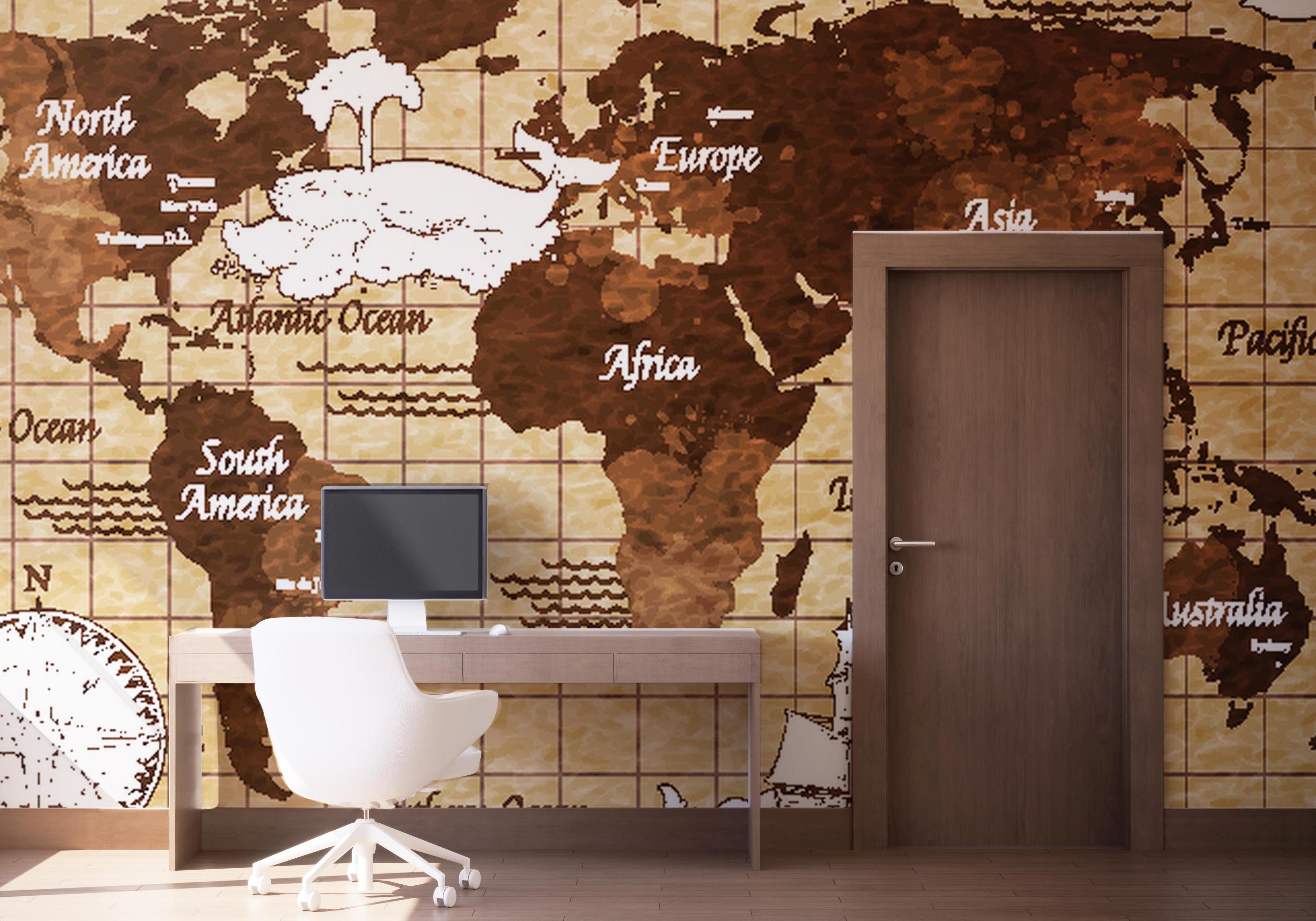 Fototapet Coffee Color Map mockup 1