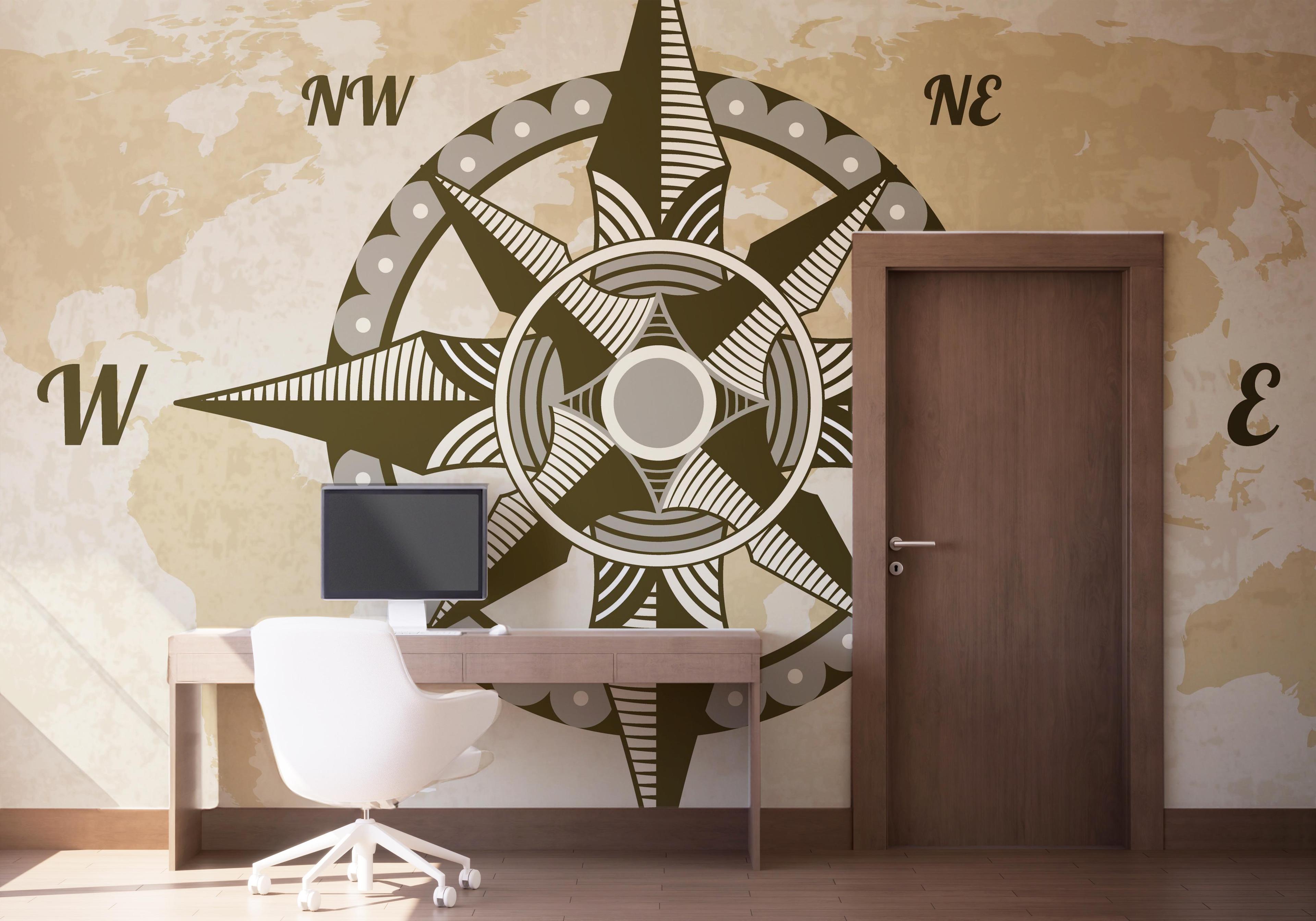 Fototapet Cool Compass mockup 1