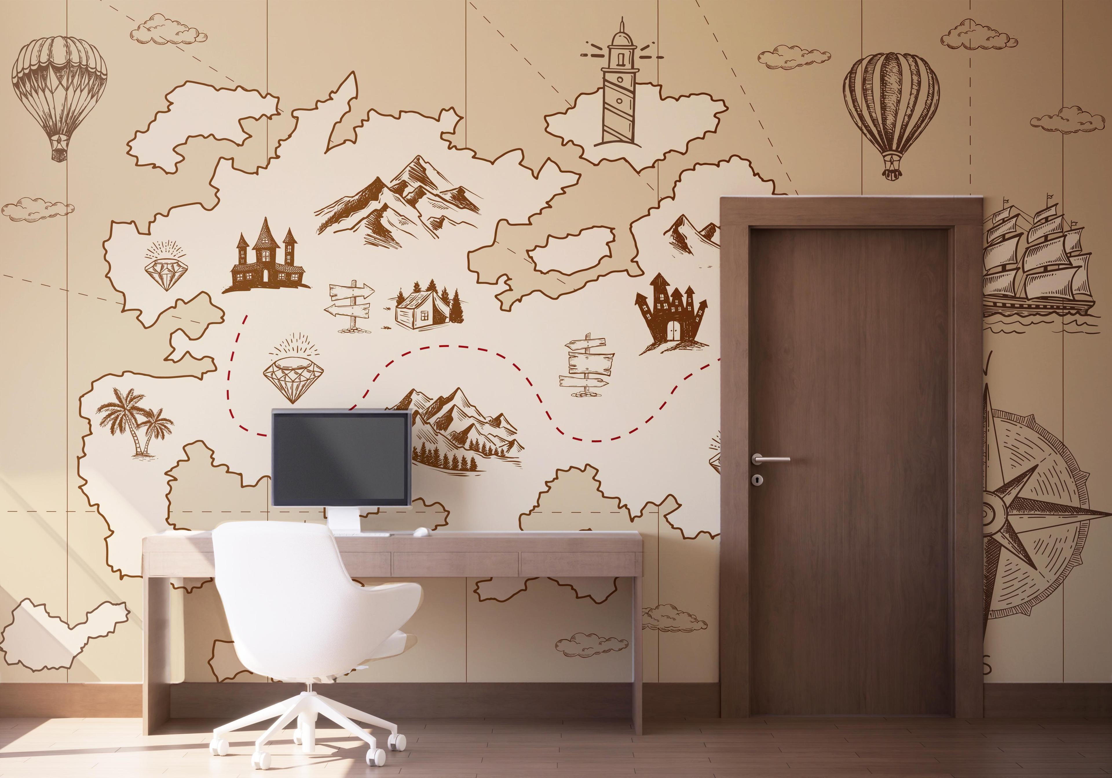 Fototapet Cute Little Map mockup 1