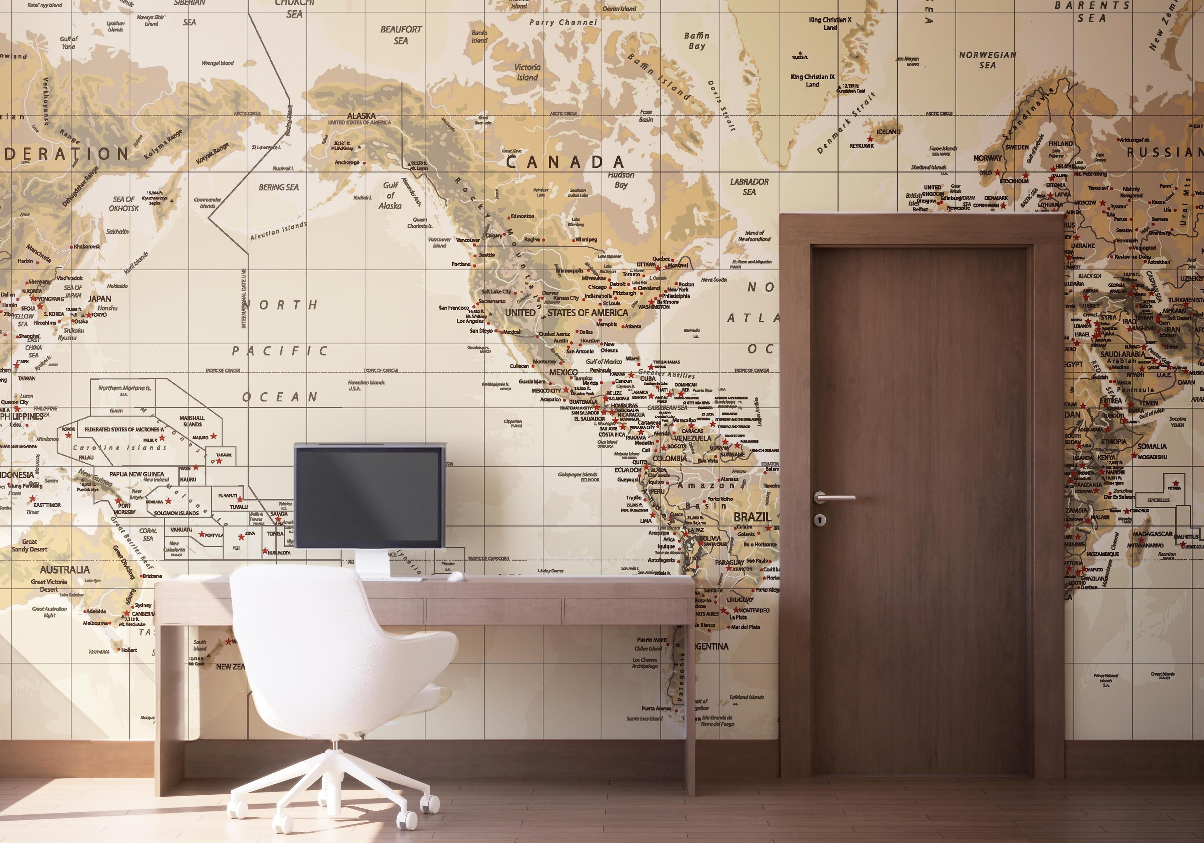 Fototapet Details Old Map mockup 1