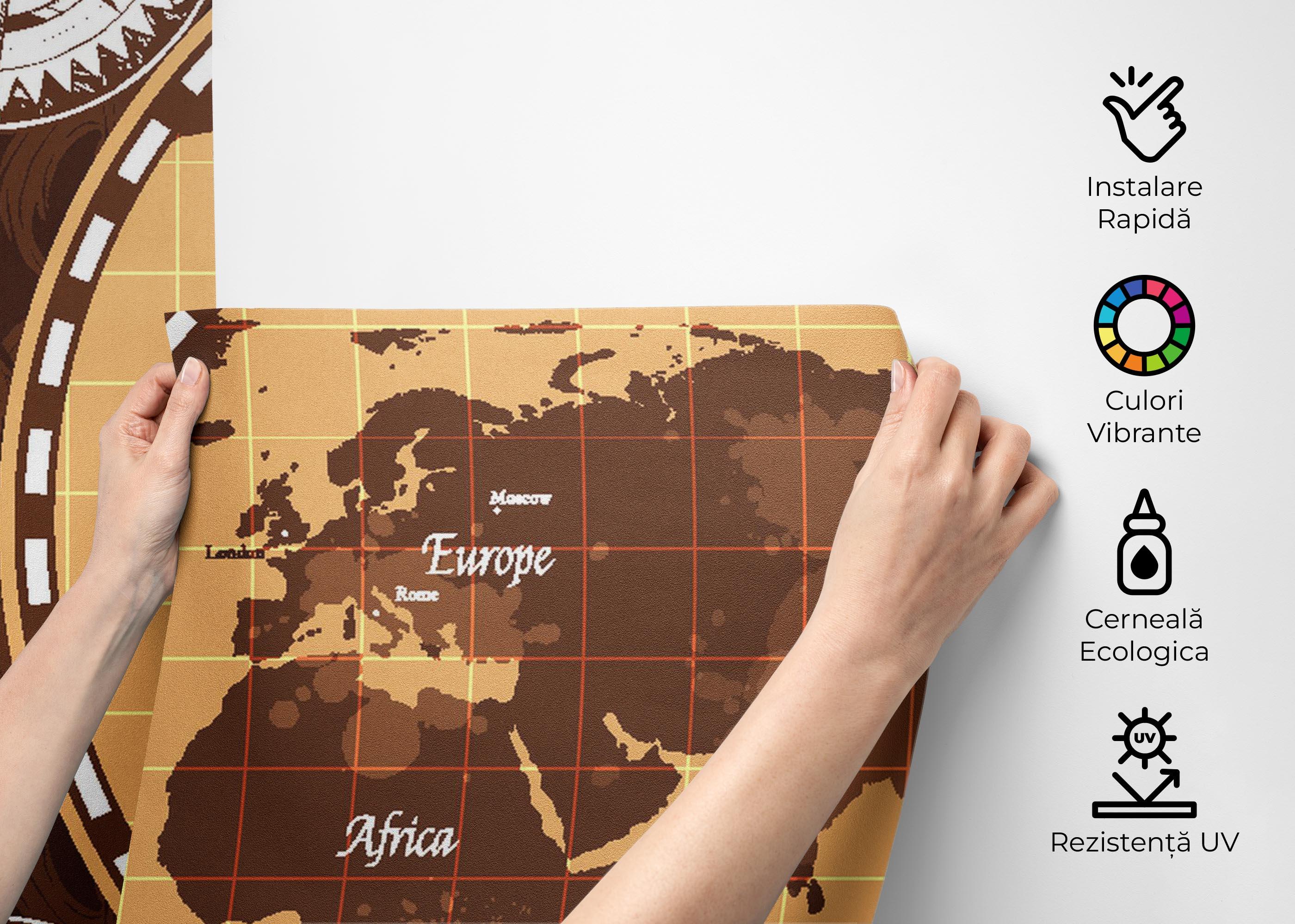 Fototapet Brown Old Map mockup 2
