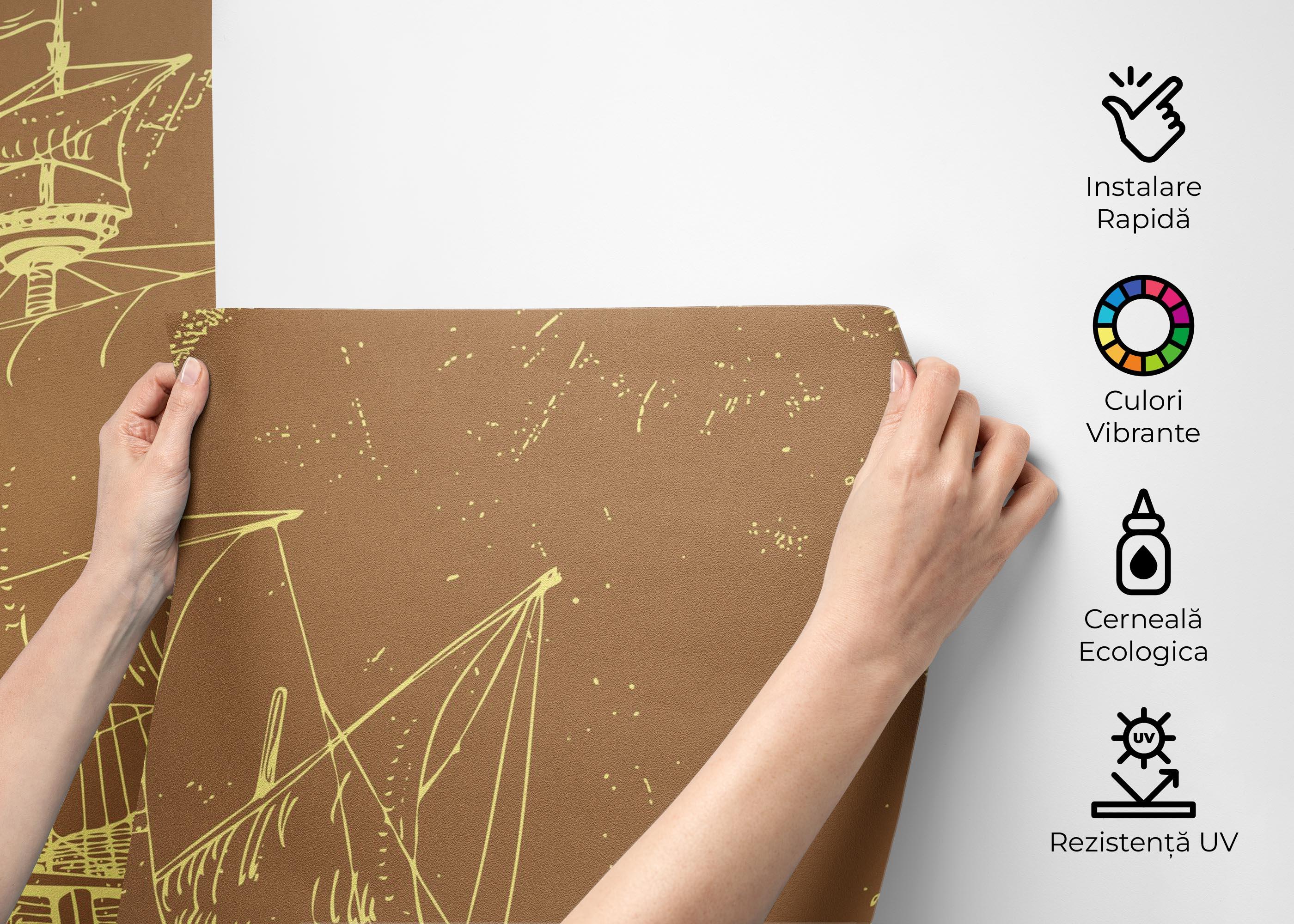 Fototapet Caravel Map mockup 2