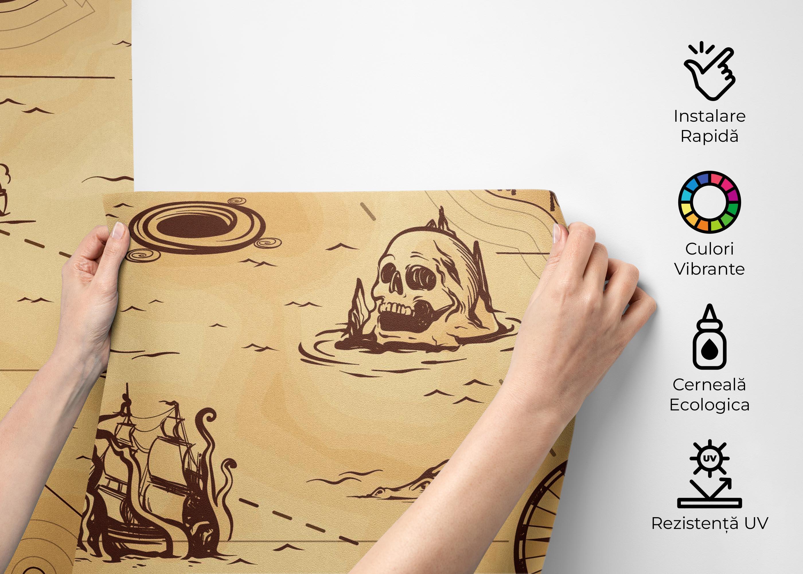 Fototapet Caribean Sea Map mockup 2