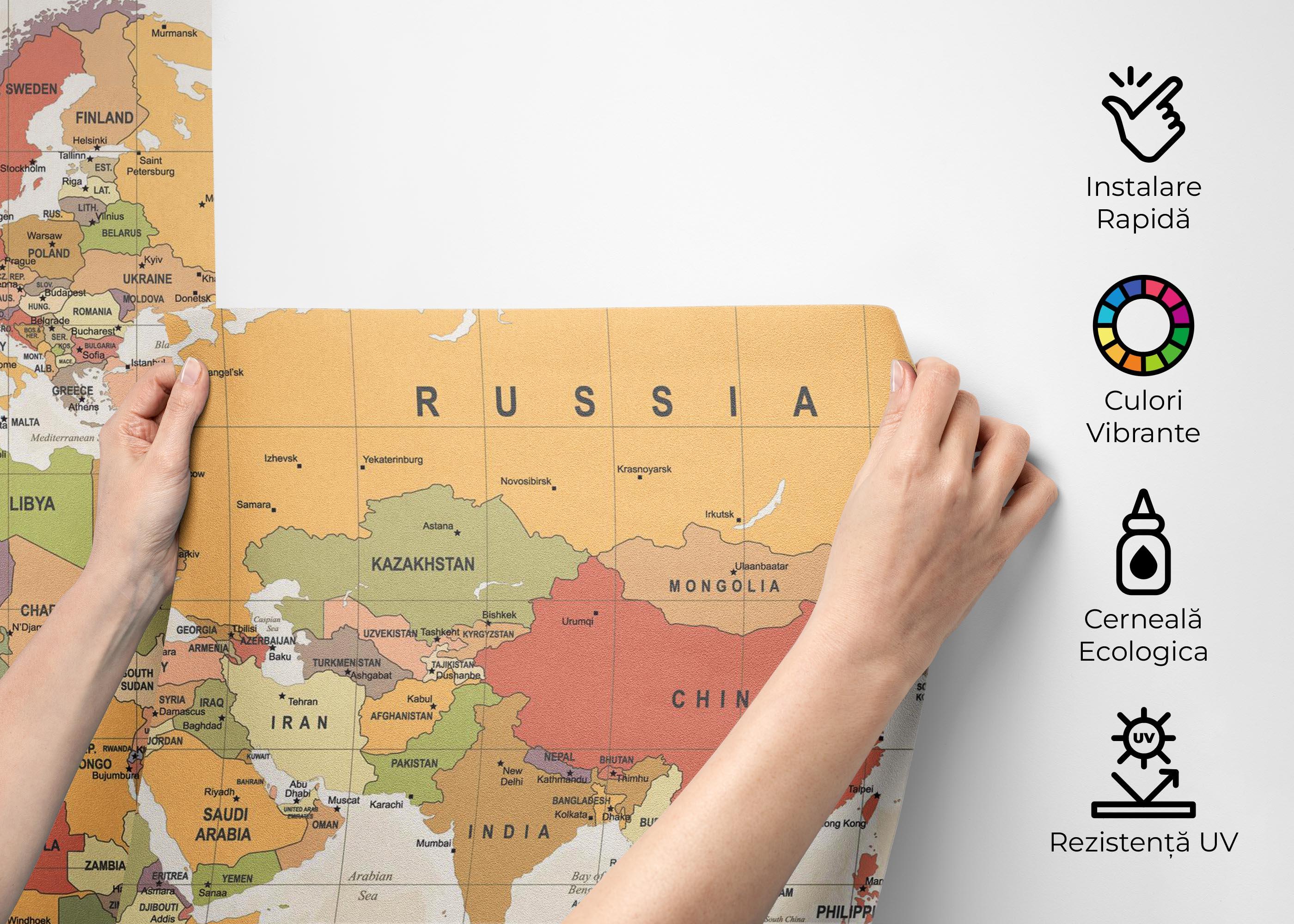 Fototapet Colorful Old Map mockup 2