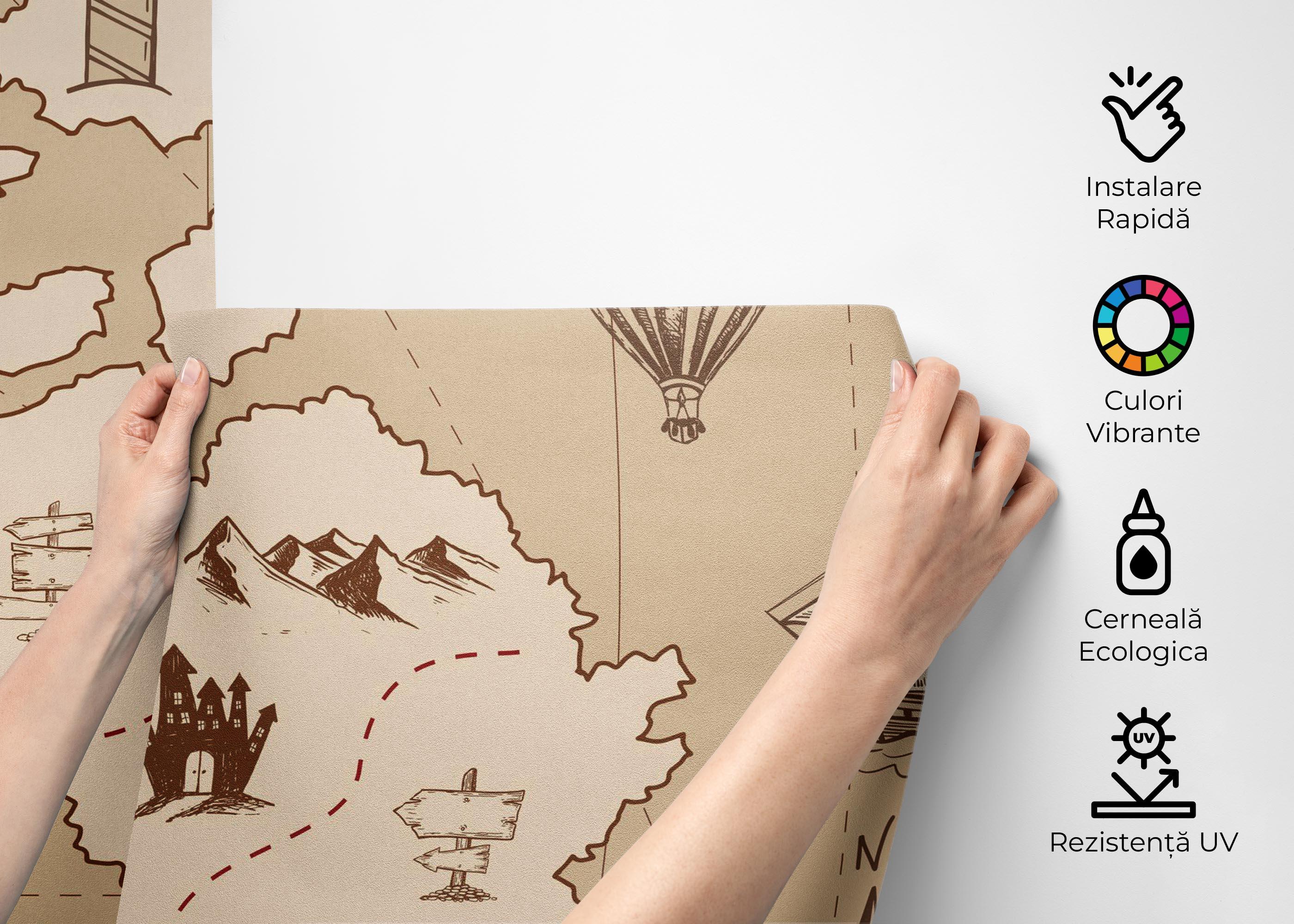 Fototapet Cute Little Map mockup 2